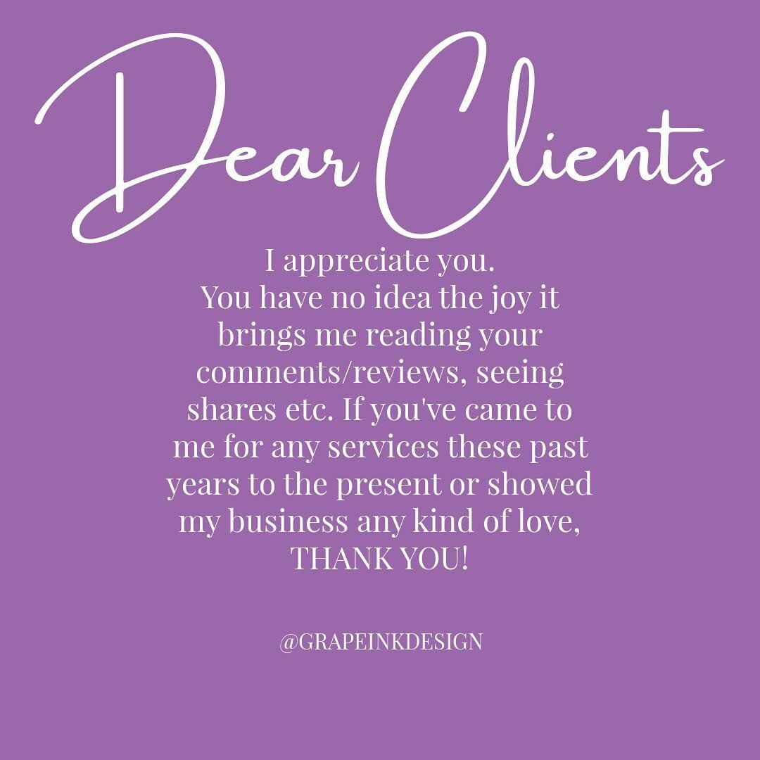 I appreciate you! You all make my heart full!!Enough said!💜🍇 #clientlove #smallbusinessowner #love