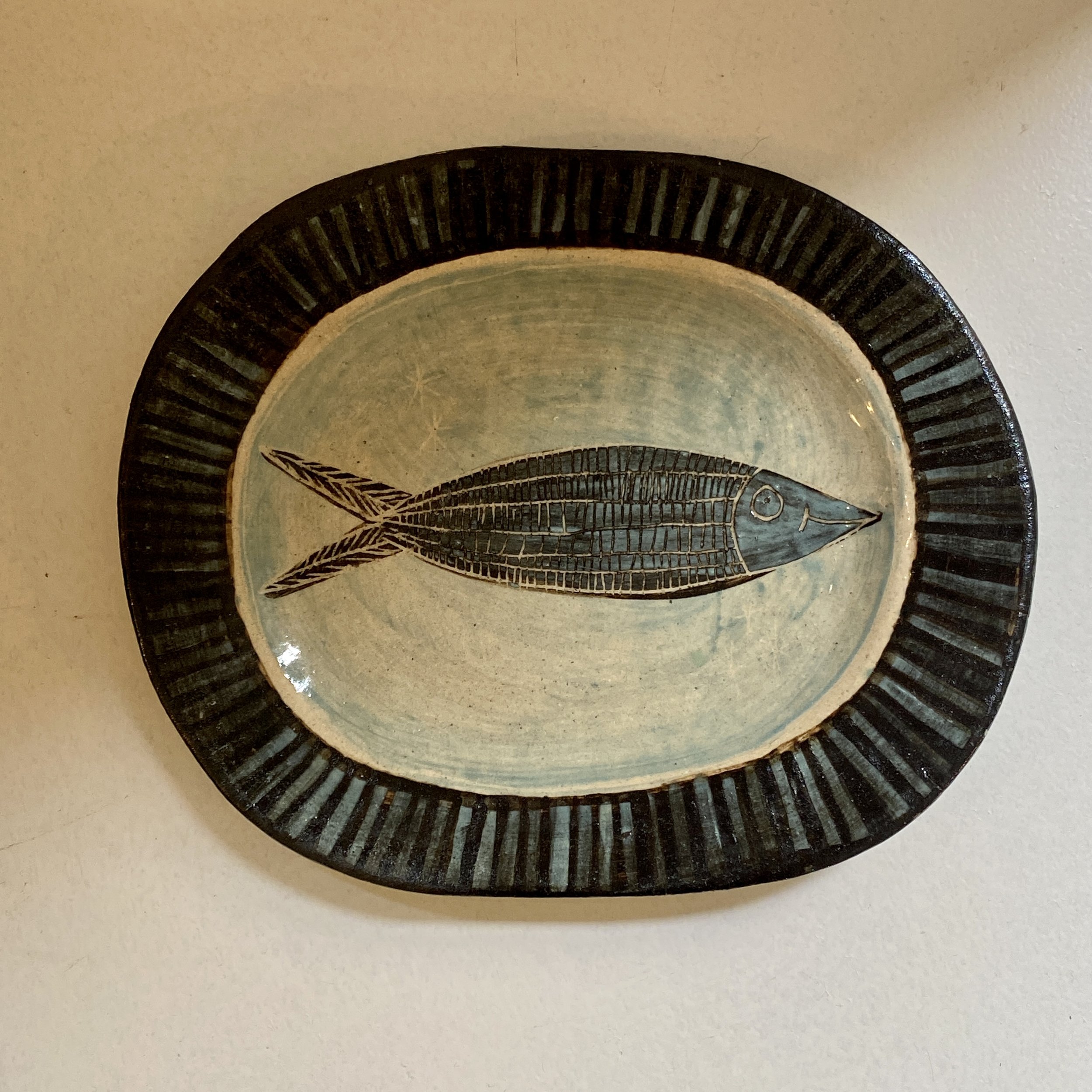 Plat "poisson" bleu Vincent Verde