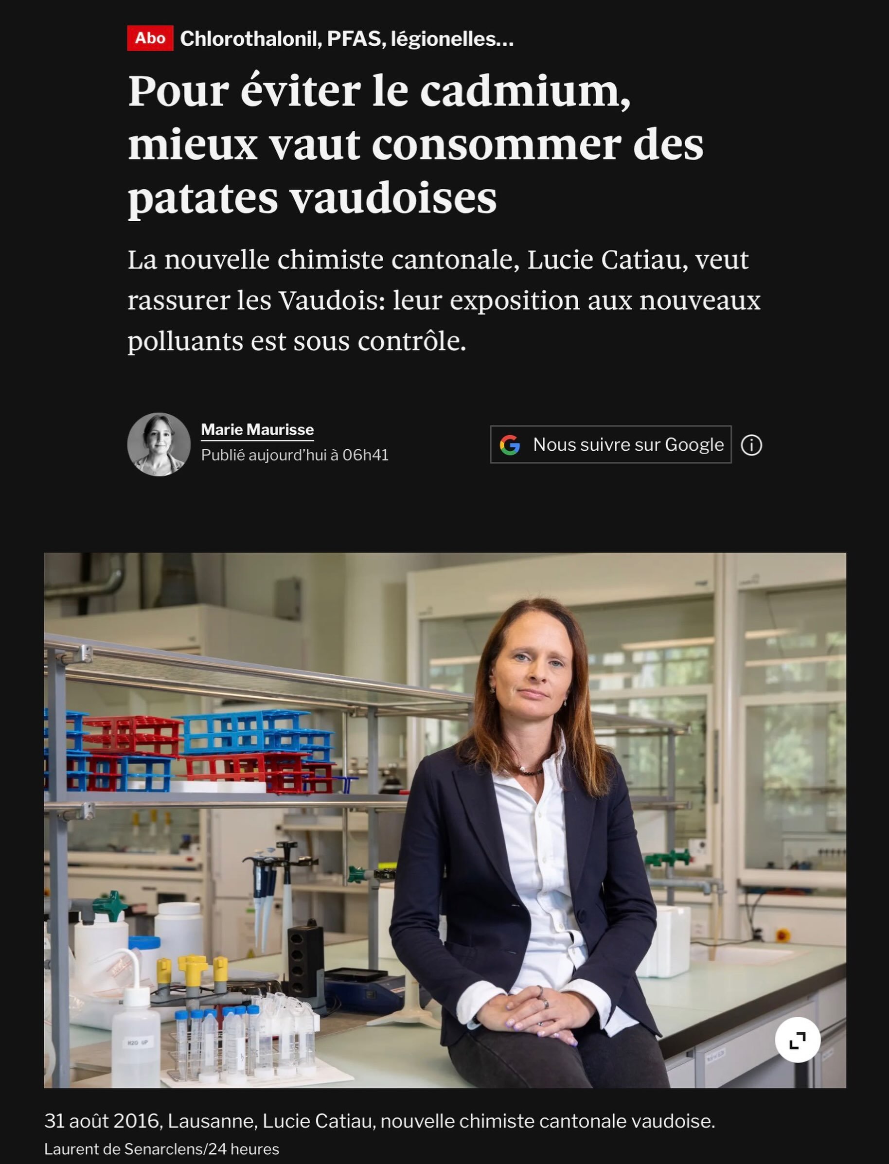 🧪 Un grand merci &agrave; notre chimiste cantonale, Madame Lucie Catiau, pour son remarquable travail et son engagement au quotidien face aux nouveaux polluants.

Son expertise et celle de ses &eacute;quipes sont essentielles pour prot&eacute;ger no