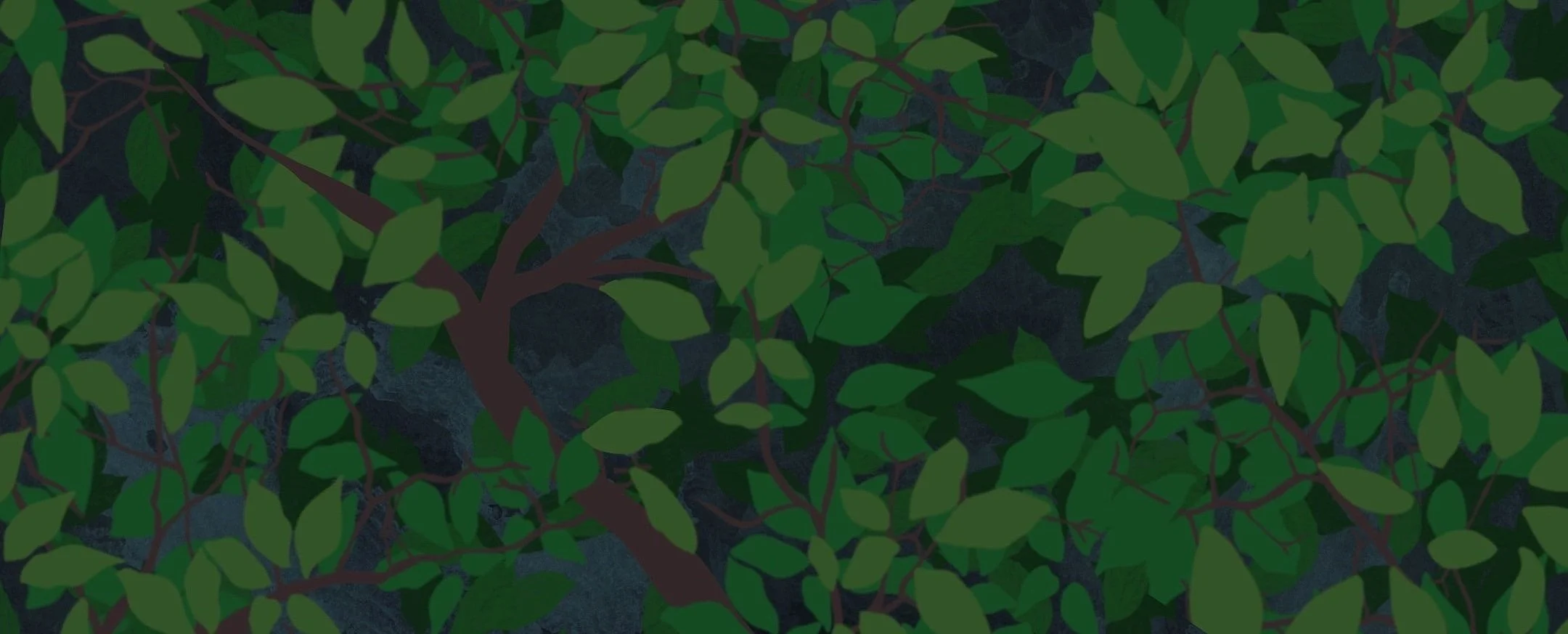 A header image for the web page showing an illustrated bush of leaves.