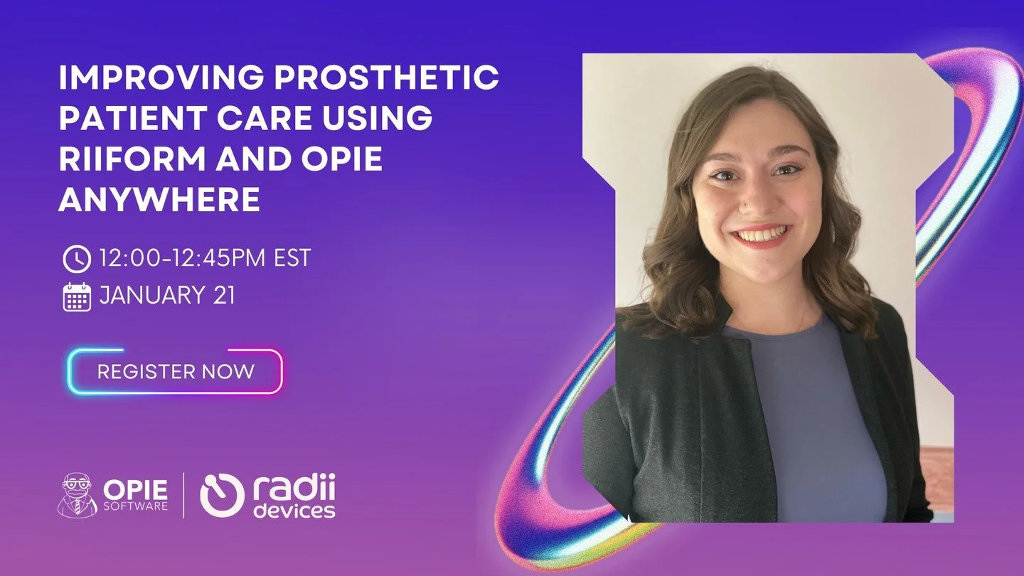 Already using OPIE Anywhere?

See how integrating riiForm scans directly into your workflow can help you make more consistent, confident fitting decisions all without disrupting how your clinic operates.

📅 Jan 21 | 12&ndash;12:45 PM EST
🎙 Live dem