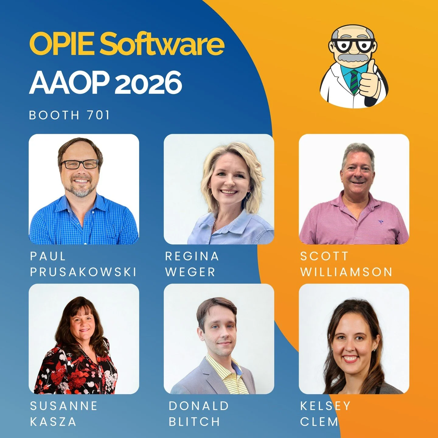 Our AAOP 2026 team is ready and can't wait for you to stop by Booth 701 at AAOP February 18-21! 👇
✨ Paul Prusakowski &ndash; CEO/CPO &amp; Founder
✨ Regina Weger &ndash; CCO
✨ Scott Williamson &ndash; Exec Director of Customer Experience
✨ Susanne K