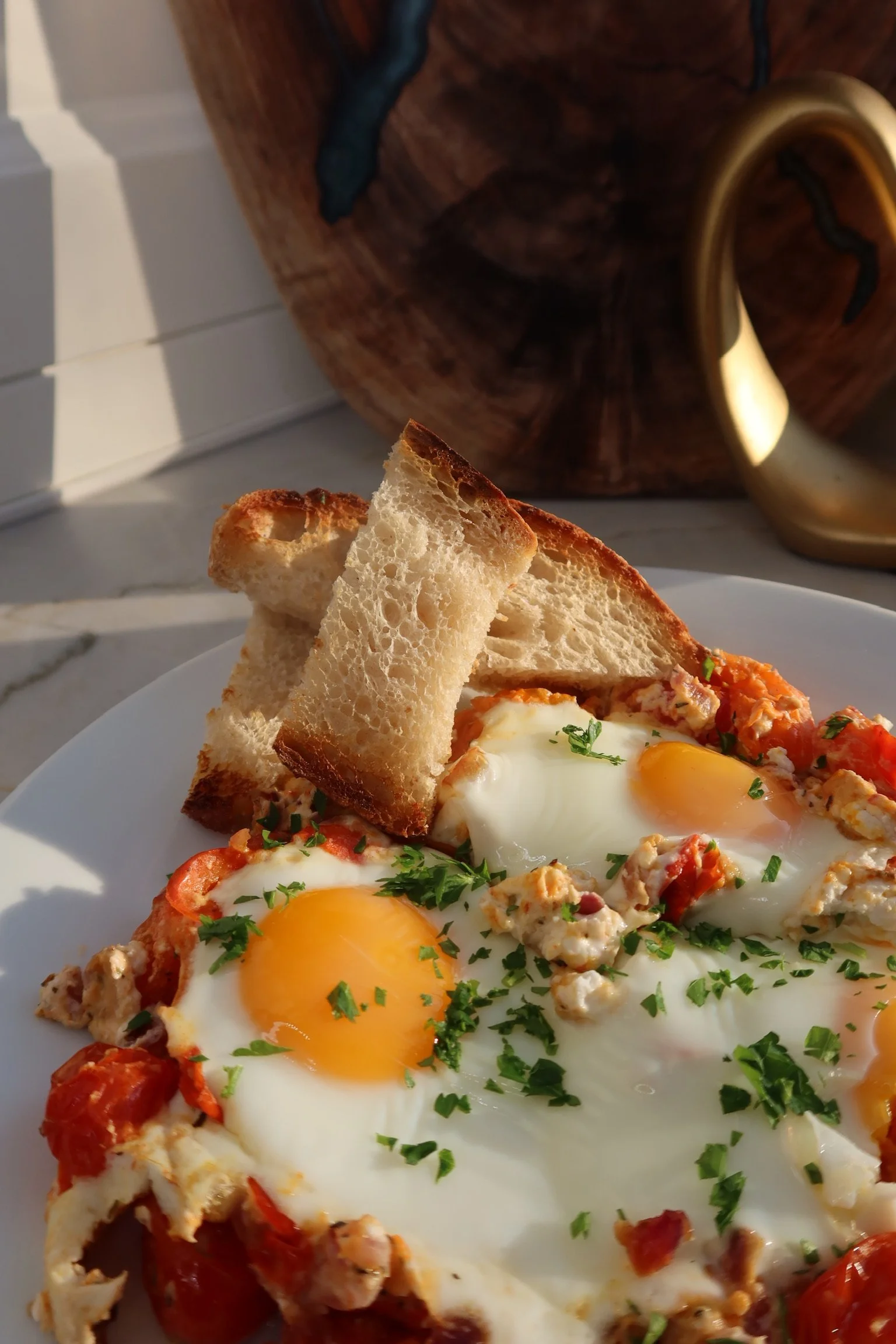 Baked Feta Eggs