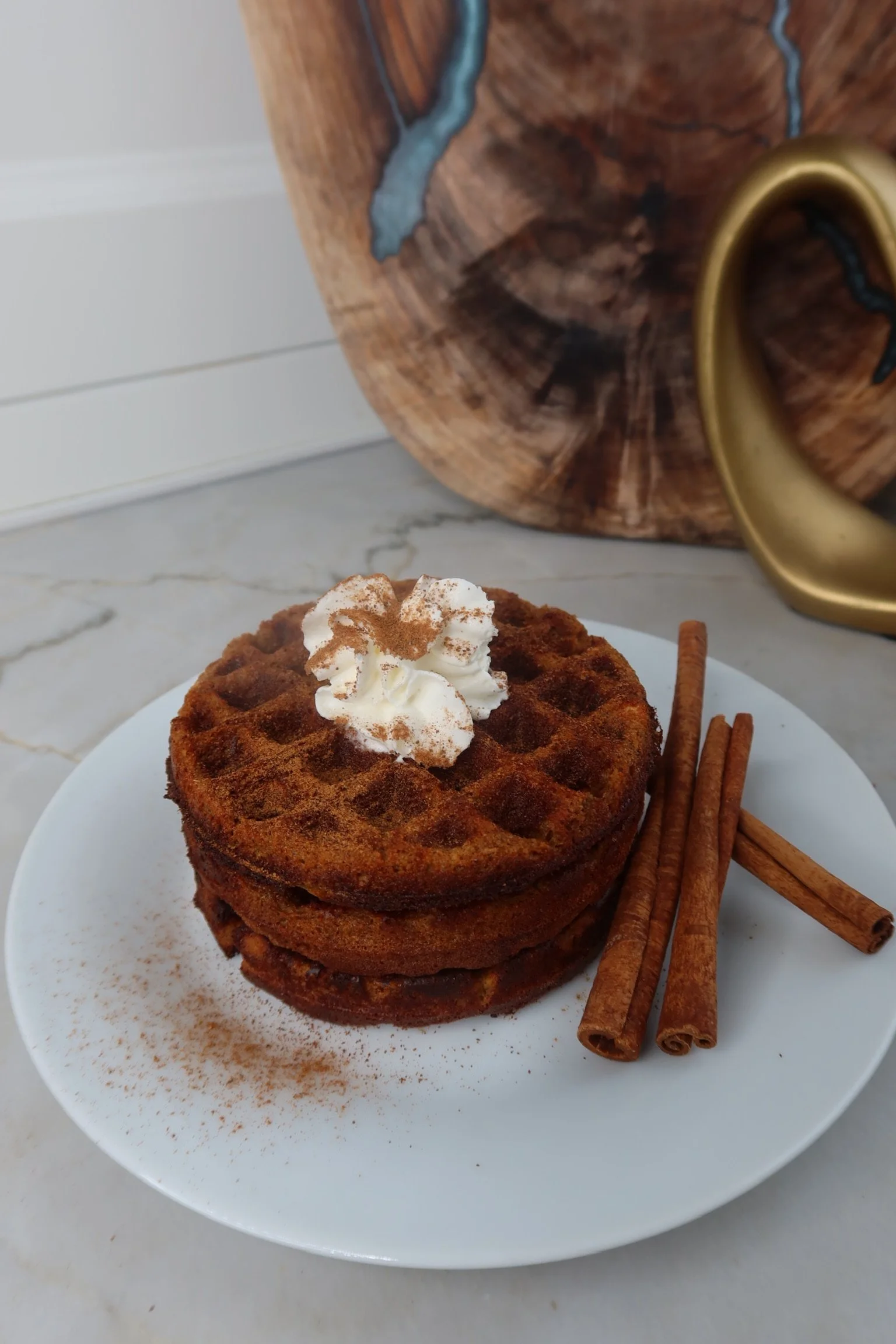 Gingerbread Protein Waffles