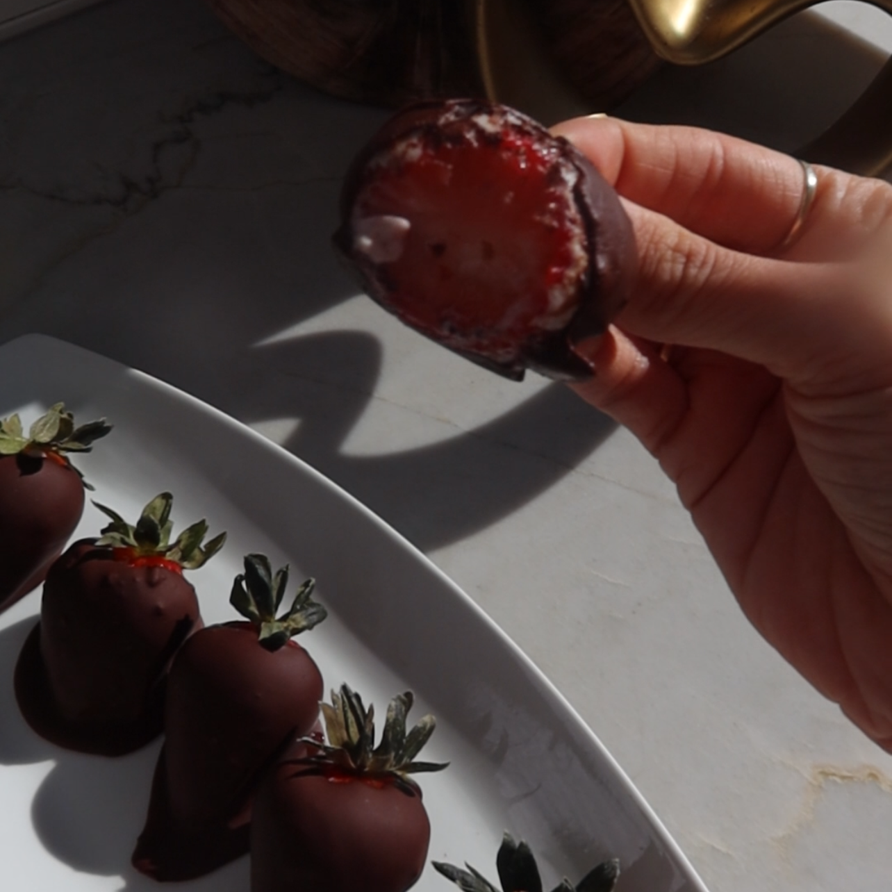 Layered Chocolate Covered Strawberries