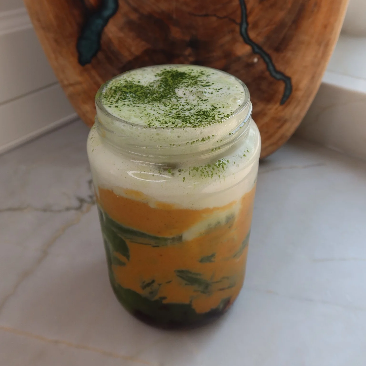 PB&amp;J Protein Matcha Latte