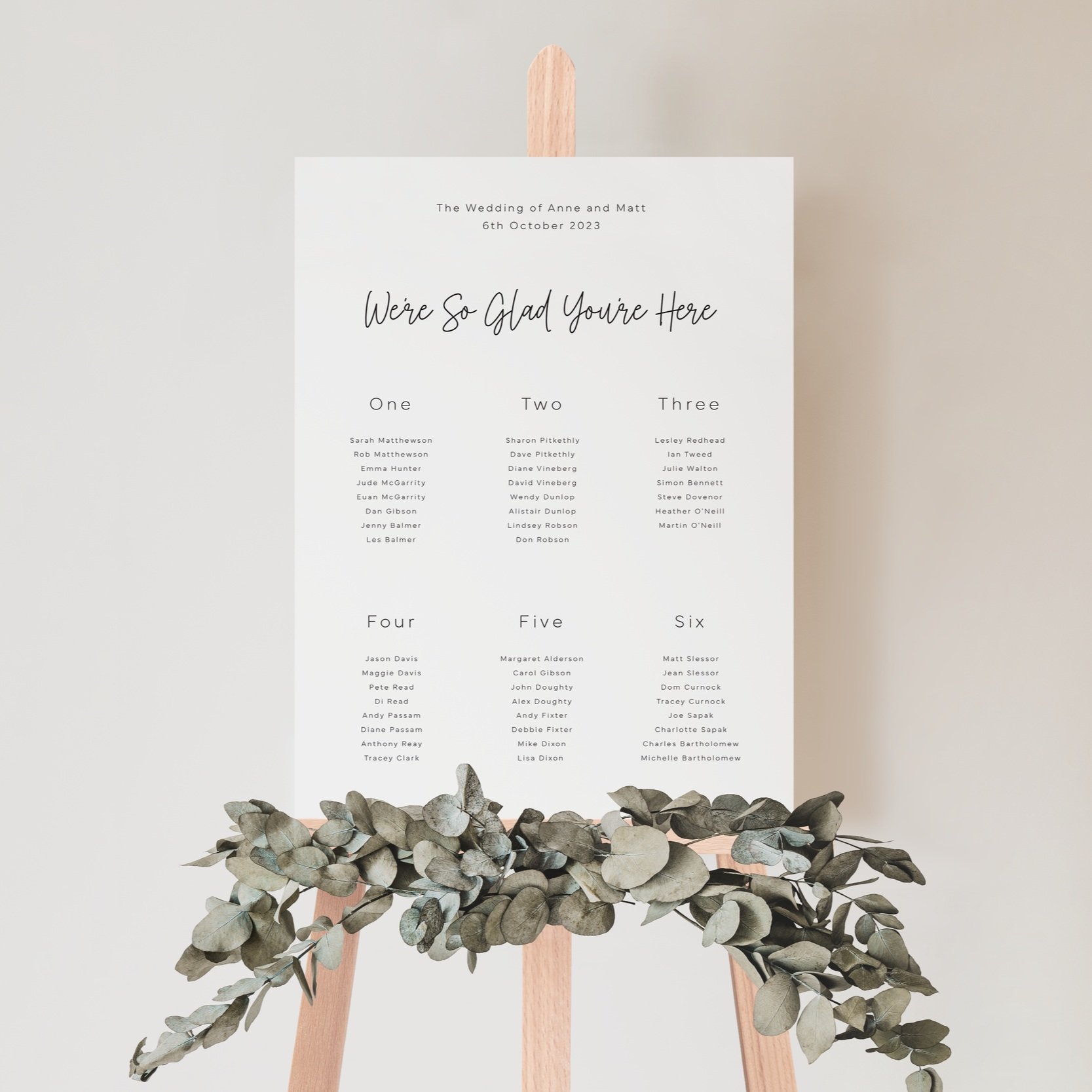 Porcelain Seating Plan