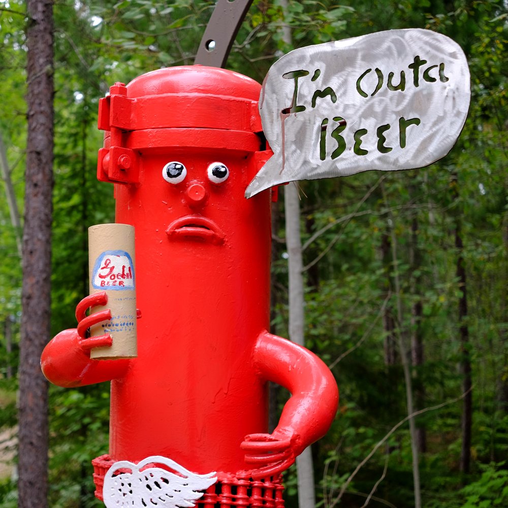 "I'm Outa Beer" at Lakenenland Sculpture Park