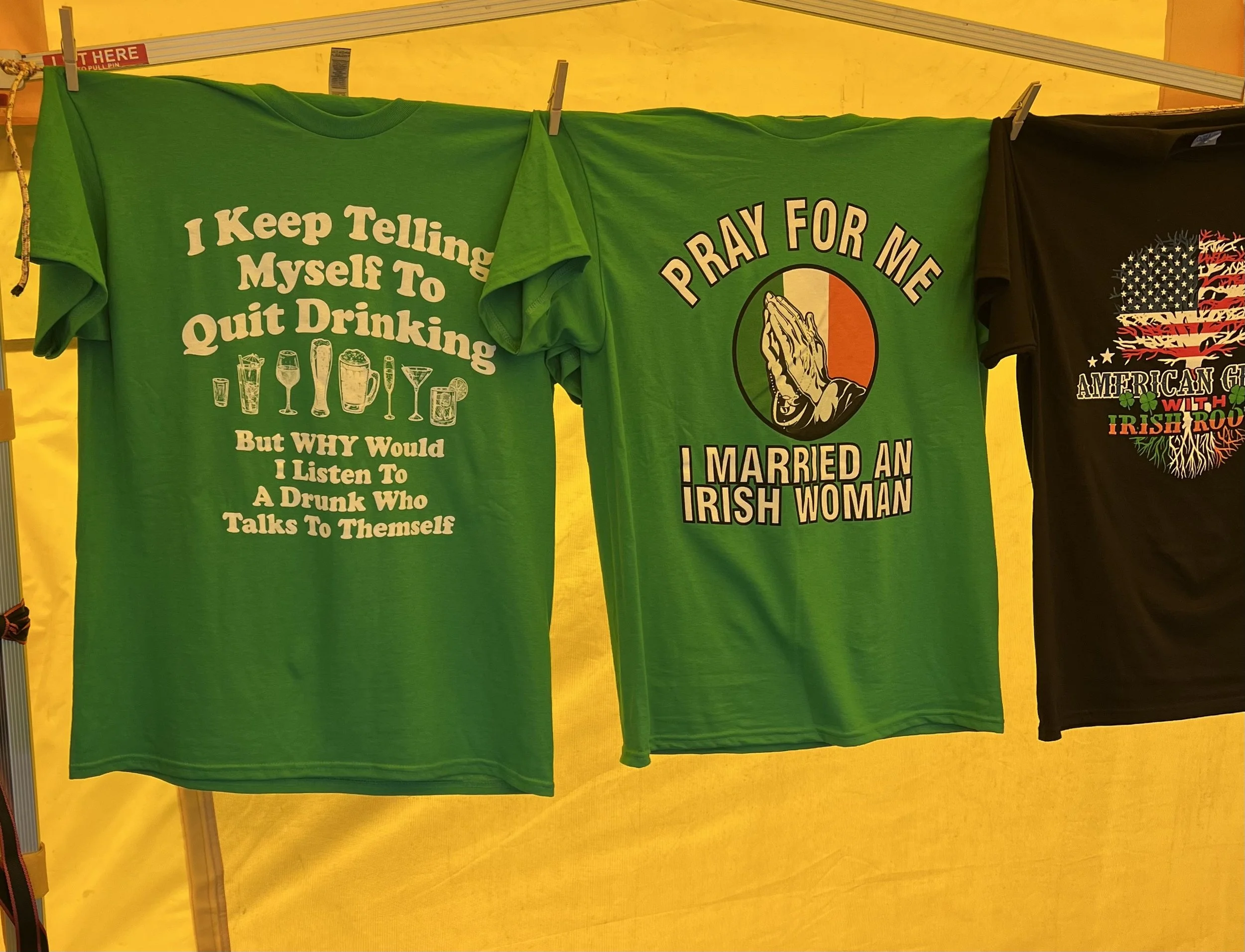 T-shirts for sale in Southie on St. Patrick's Day 2023