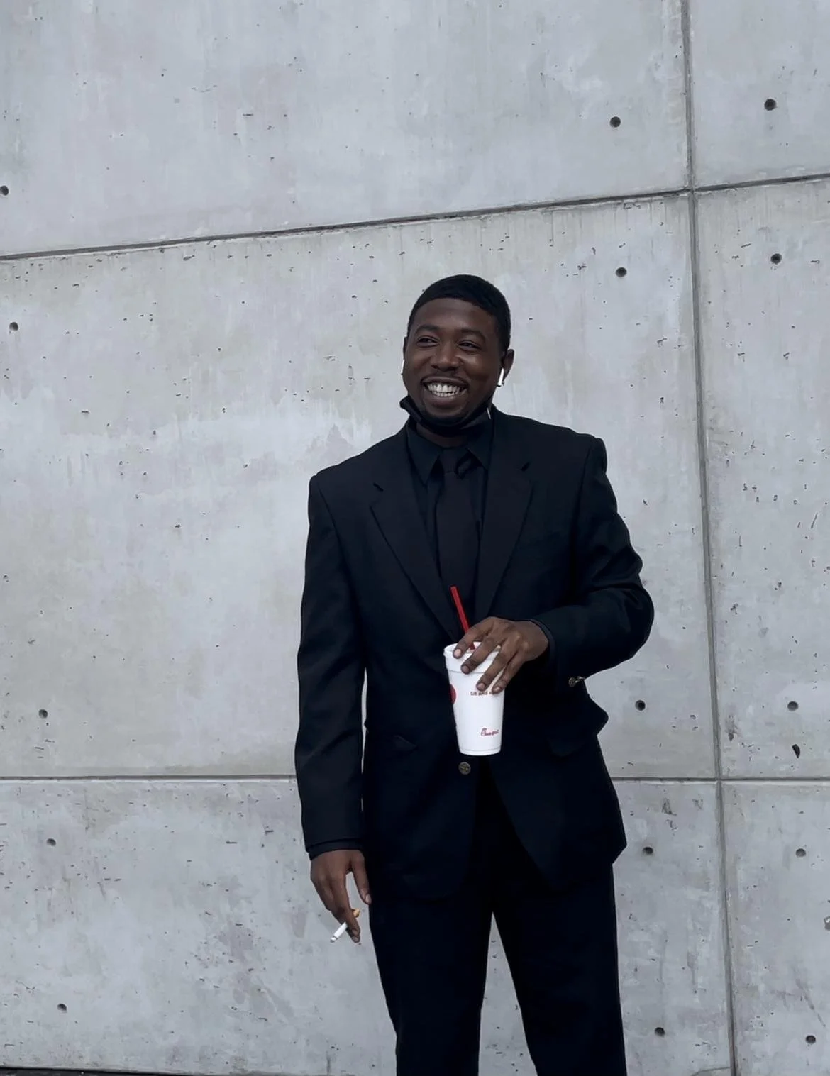 Man on break at Lenox Mall 2021