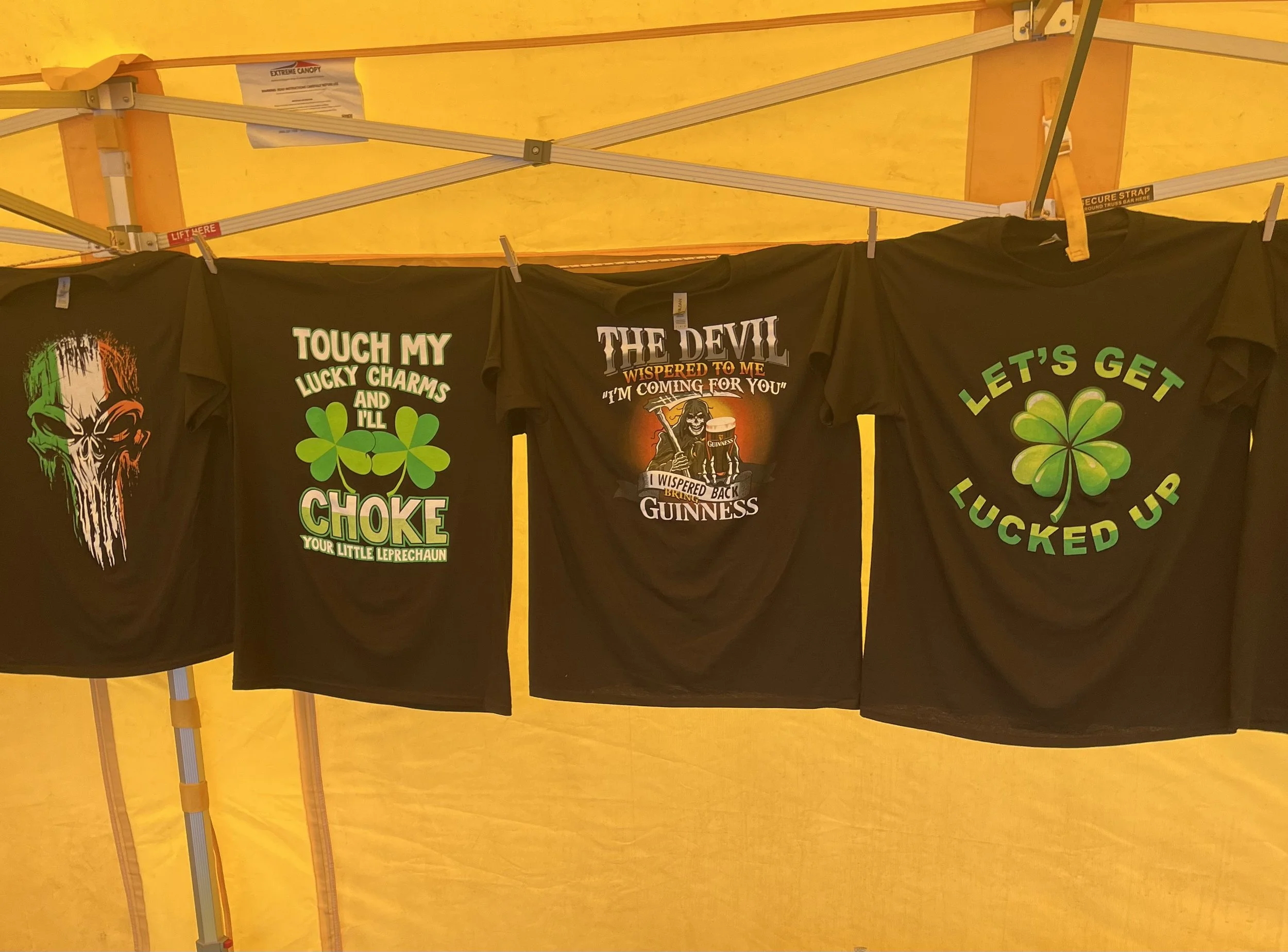 T-shirts for sale in Southie on St. Patricks Day 2023