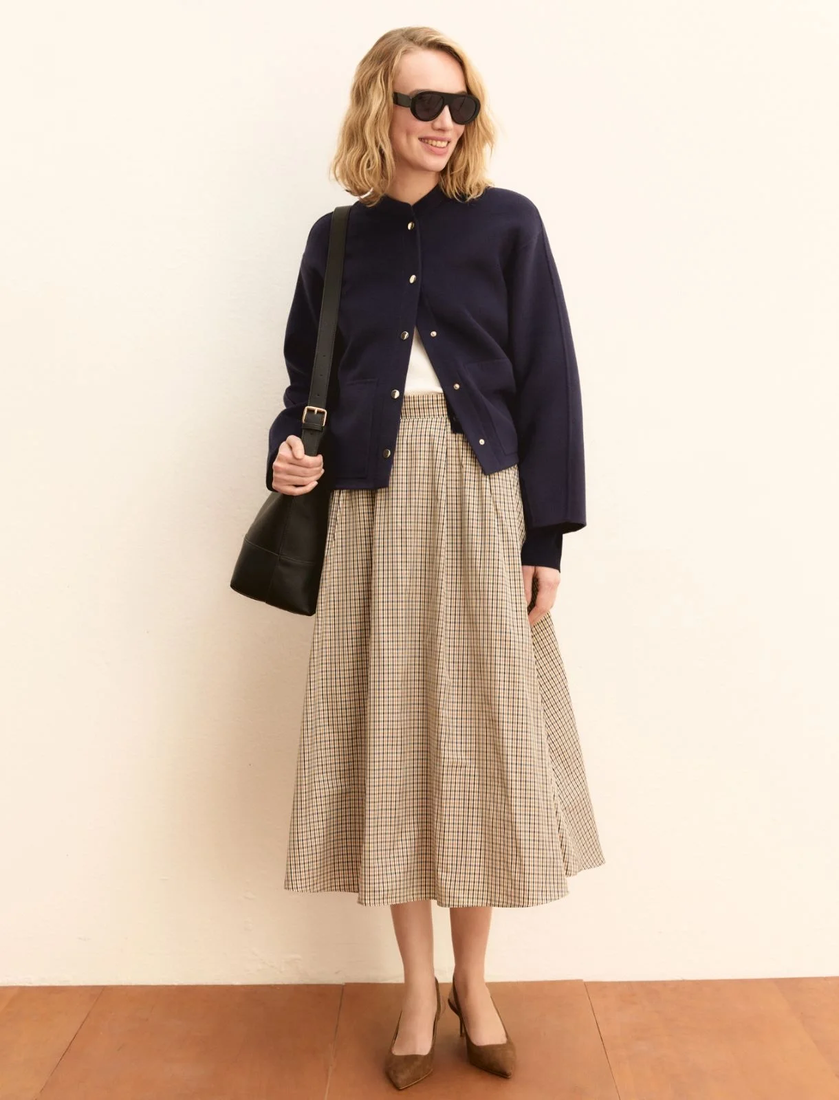 Emme Checked Taffeta Skirt Diva