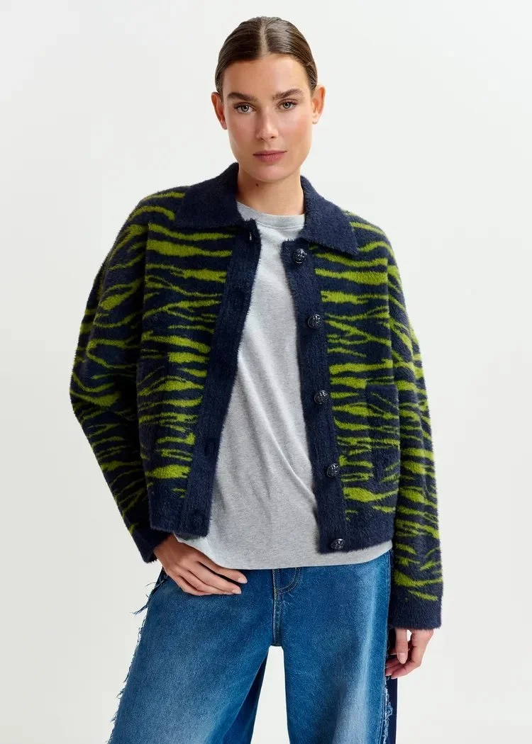 Essentiel Antwerp Tiger fluffy Cardigan Iger