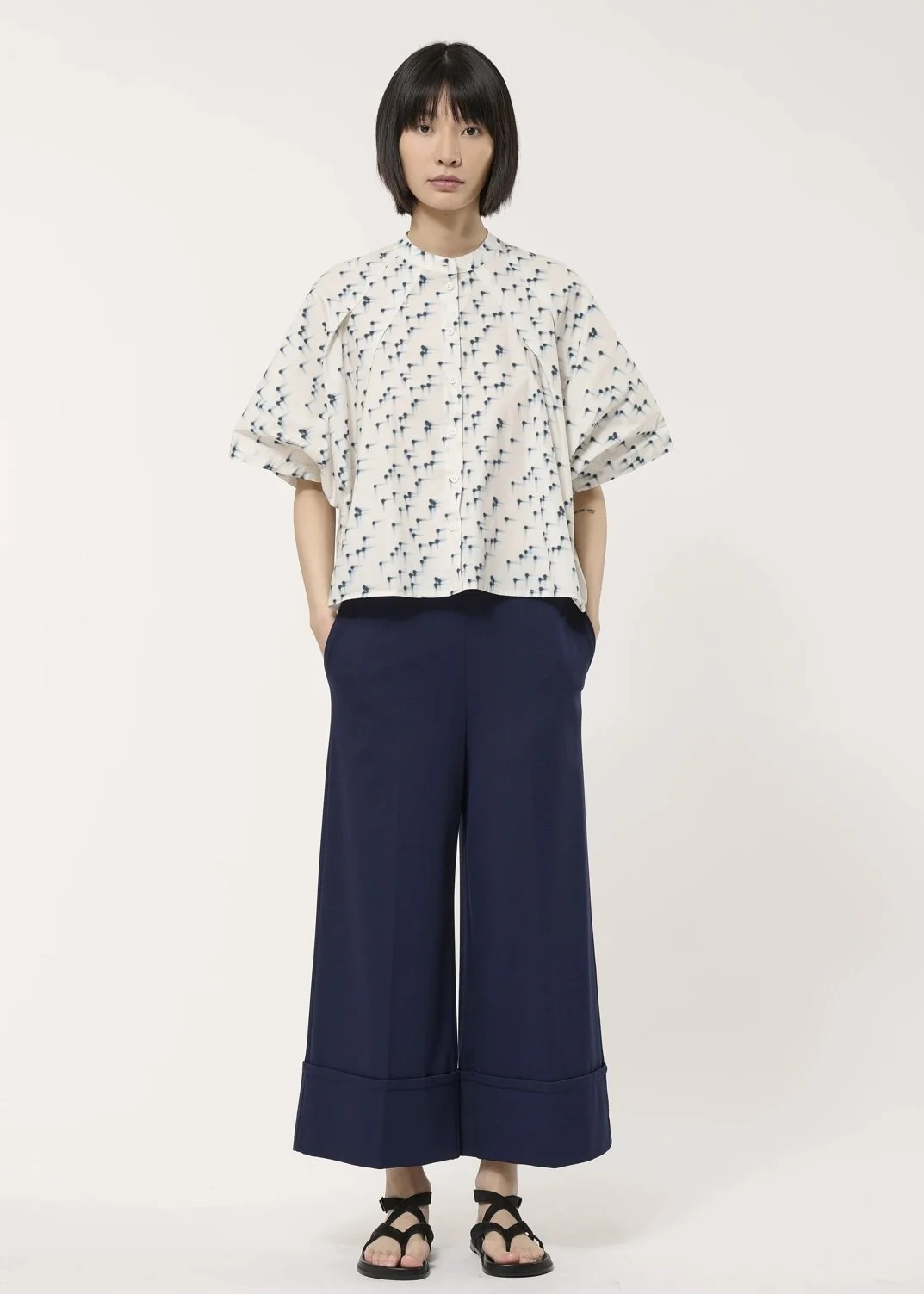 humility Navy Cuff Trousers Sophio