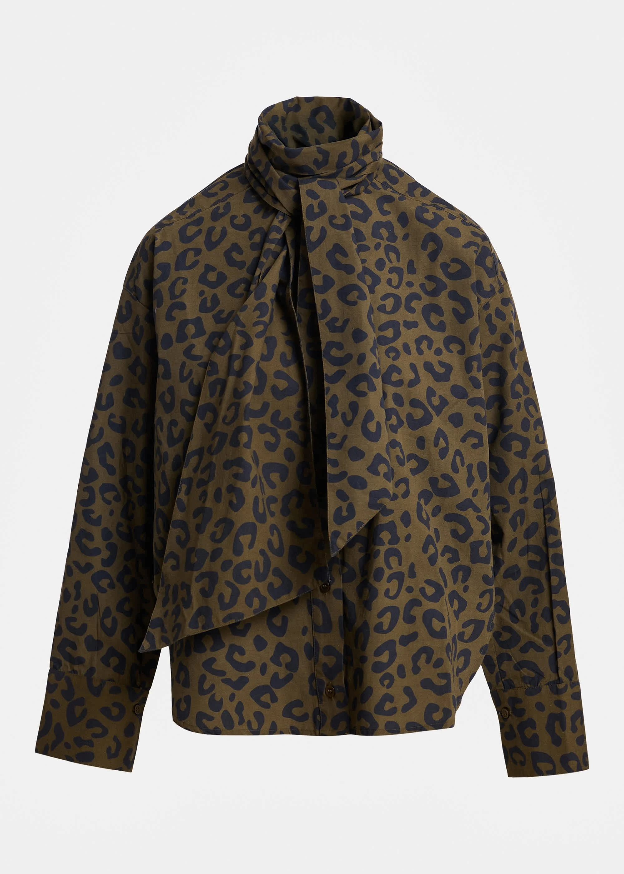 Essentiel Antwerp Khaki Leopard Shirt Khaleesi