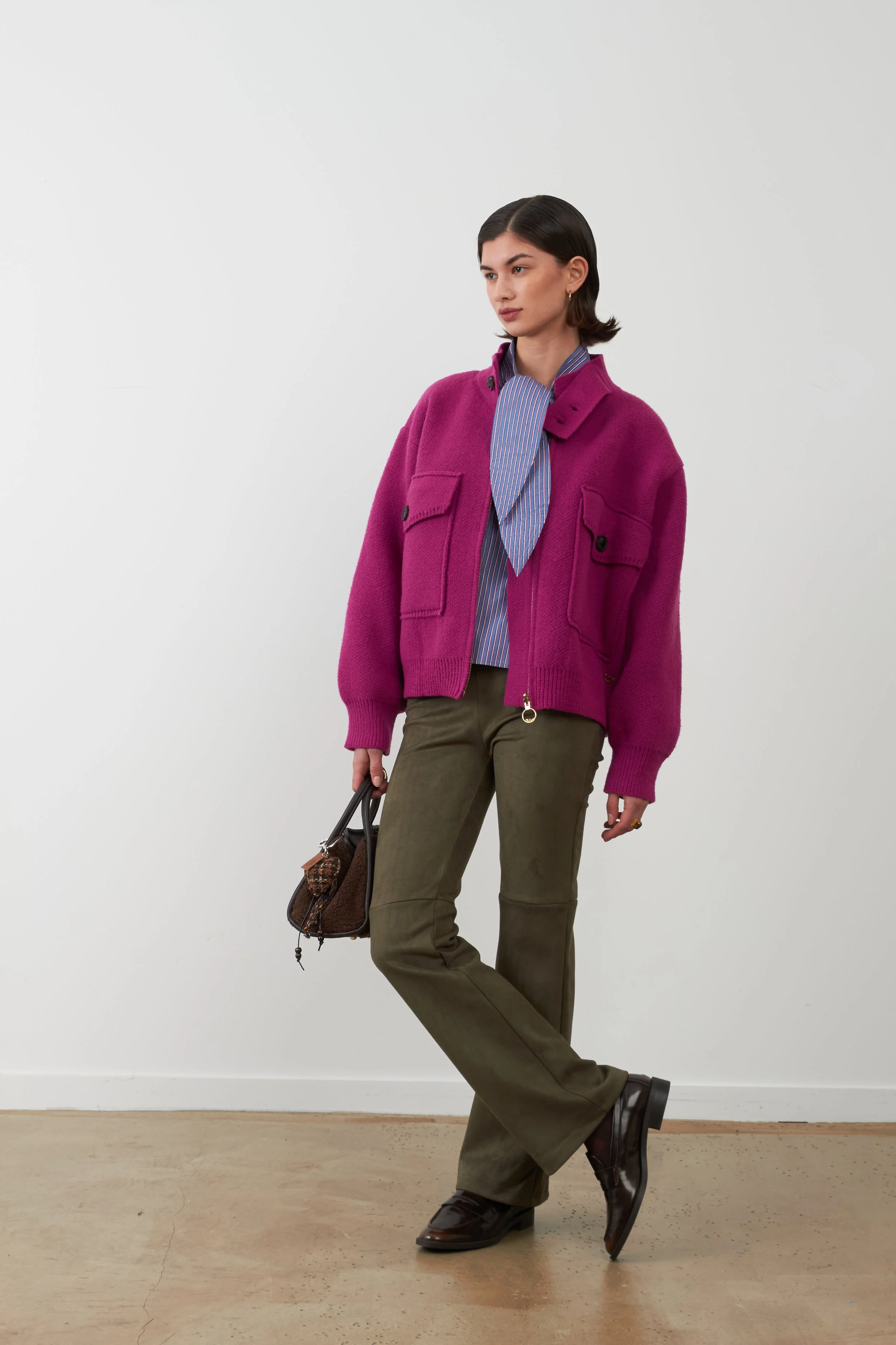 Orfeo Pink Knit Jacket Biba