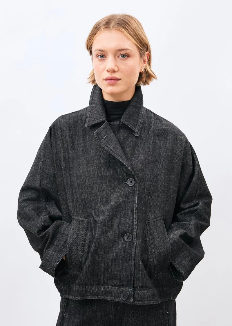 Humility Black Denim Jacket Mistria