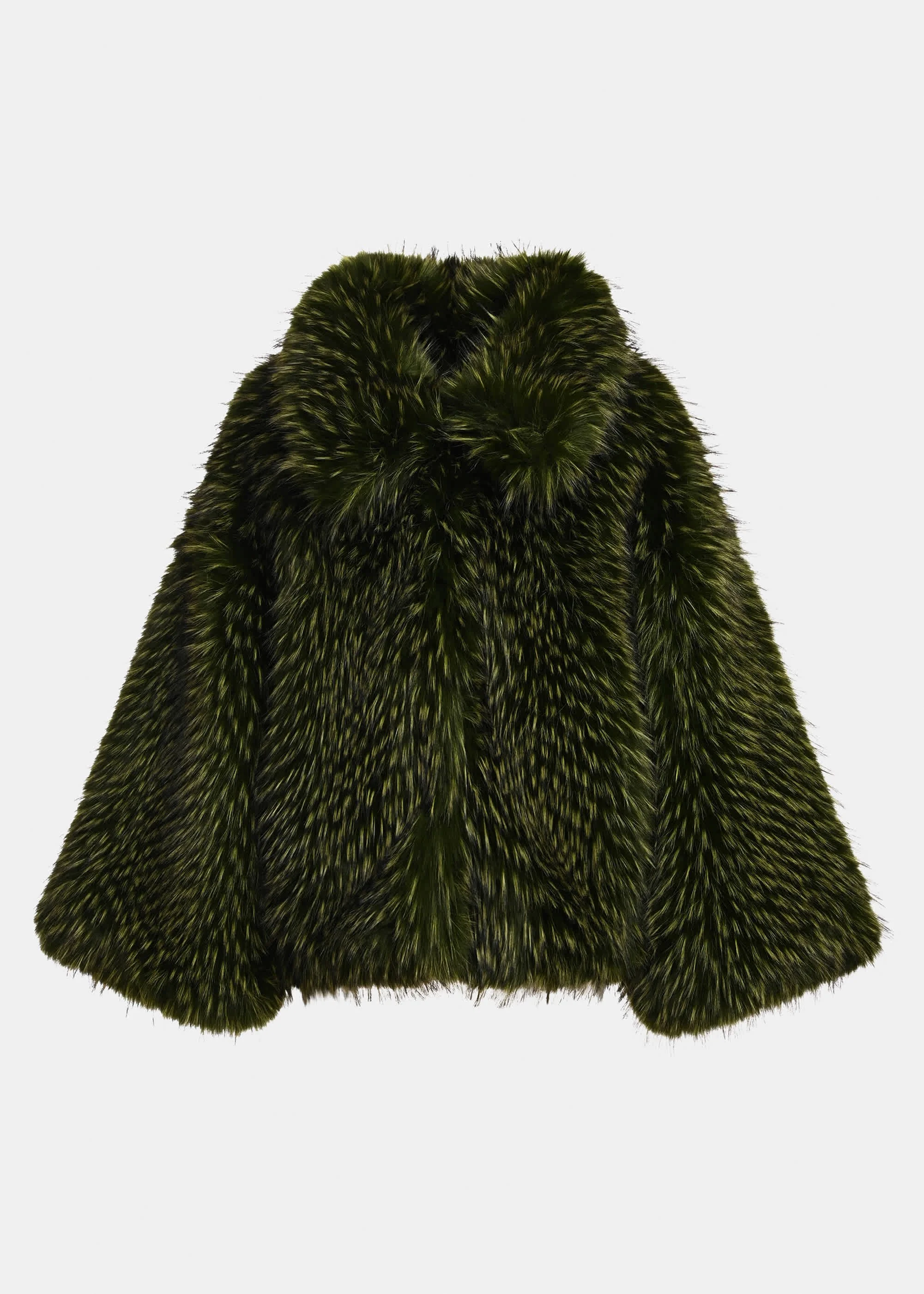 Essentiel Antwerp Green Faux Fur Jacket Kasanje