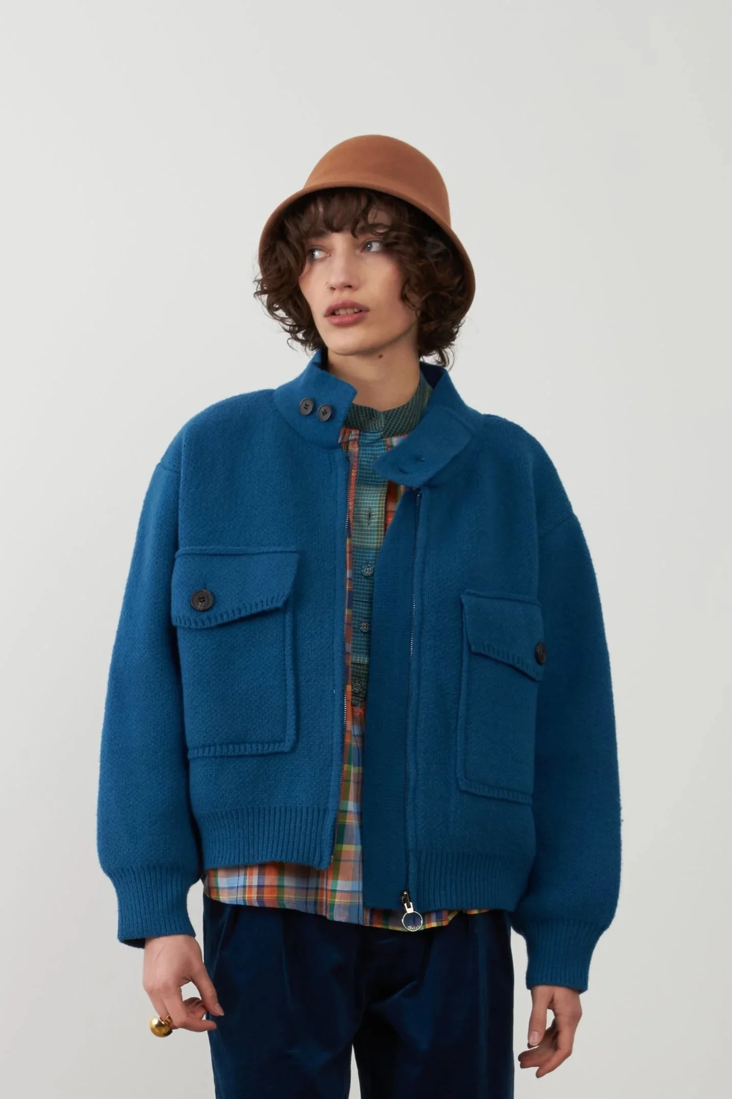 Orfeo Blue Knit Jacket Biba