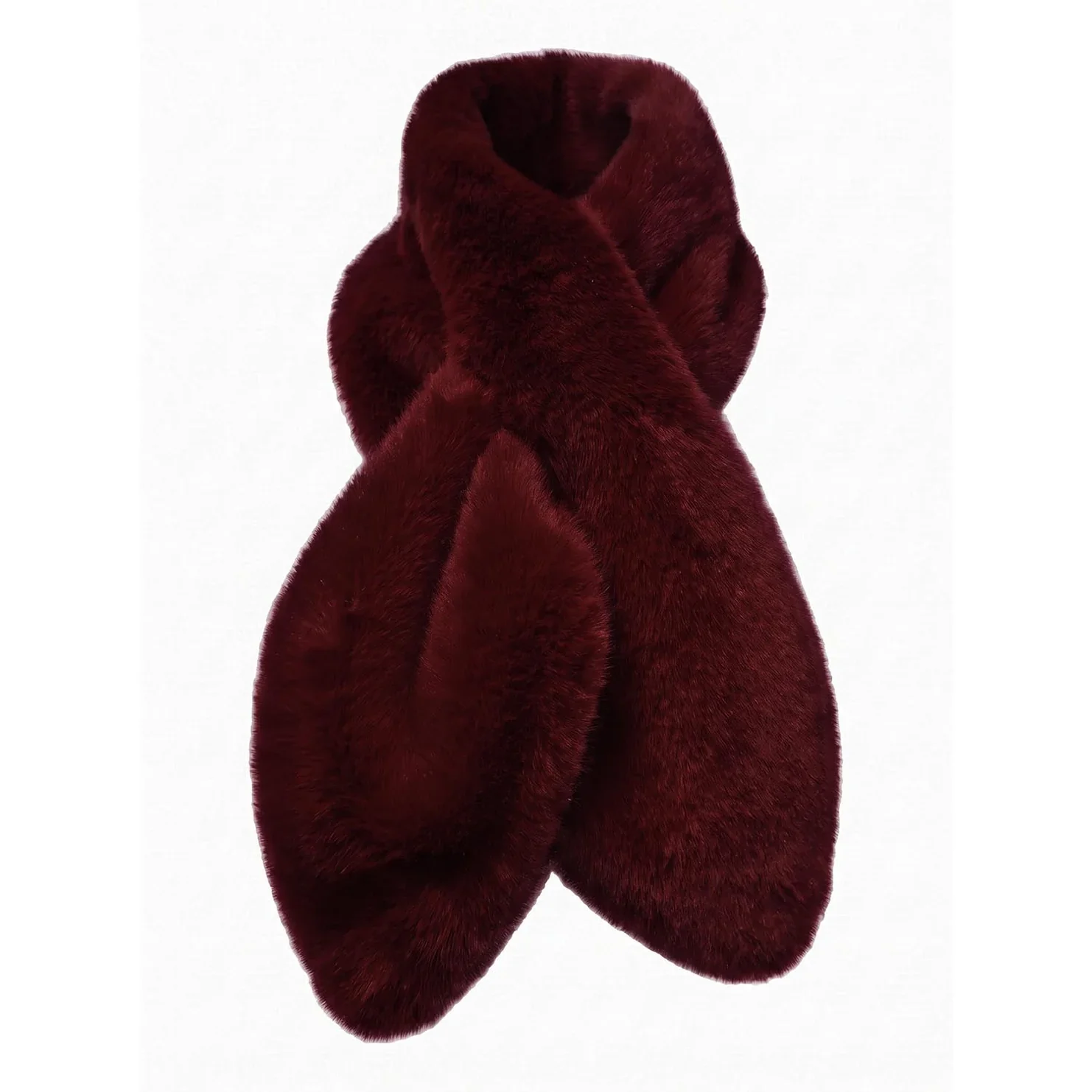 Nooki Faux Fur Burgundy Scarf Cate