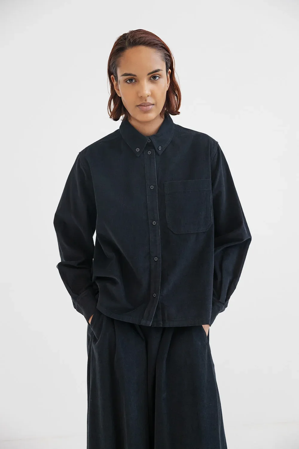 Project Aj117 Black Corduroy Shirt Sable