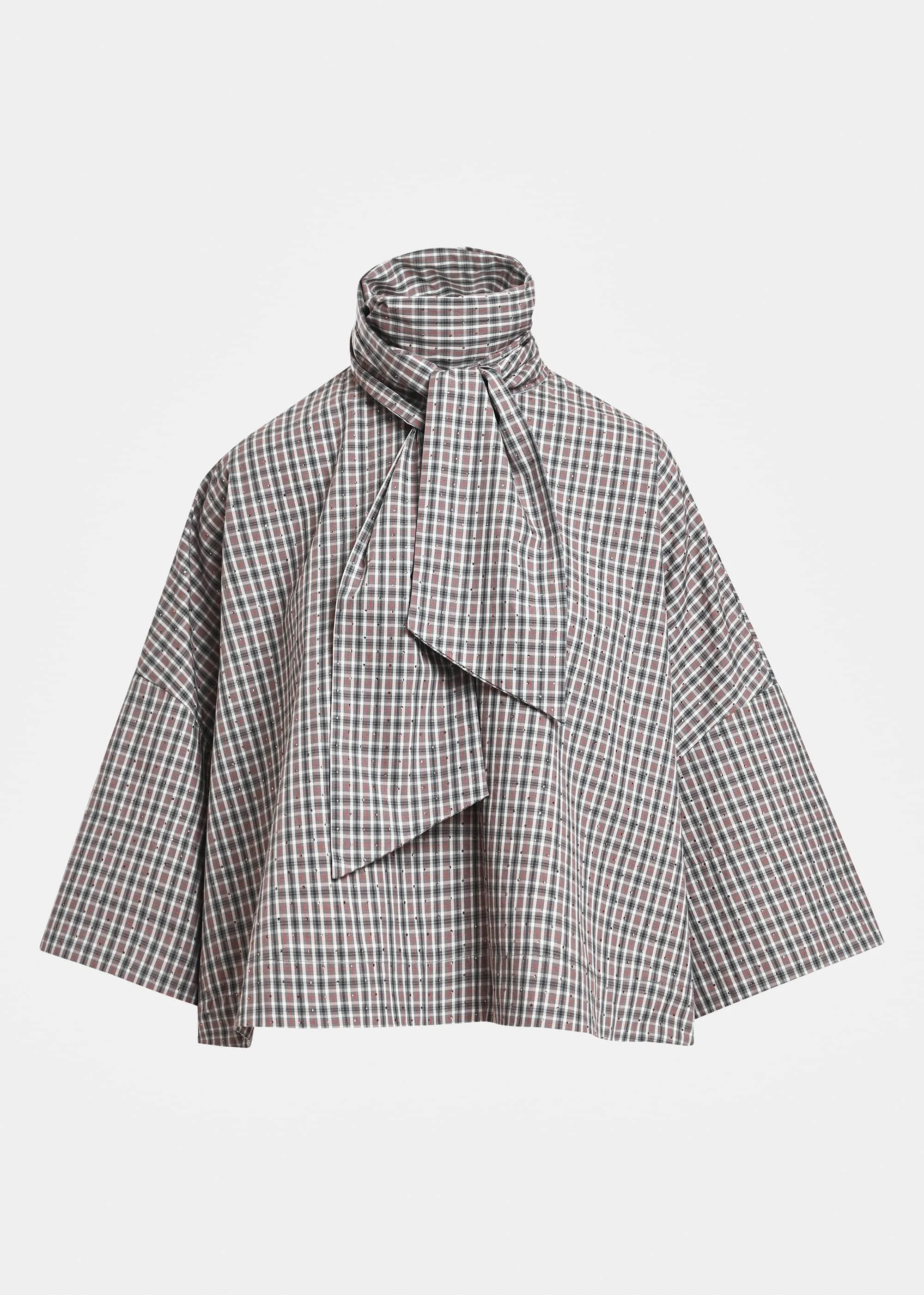Essentiel Antwerp Check Rhinestone Blouse Kefir