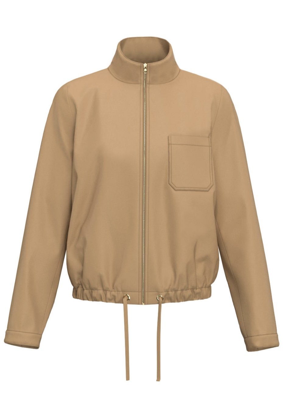 Emme Camel Zip Jacket-Avena