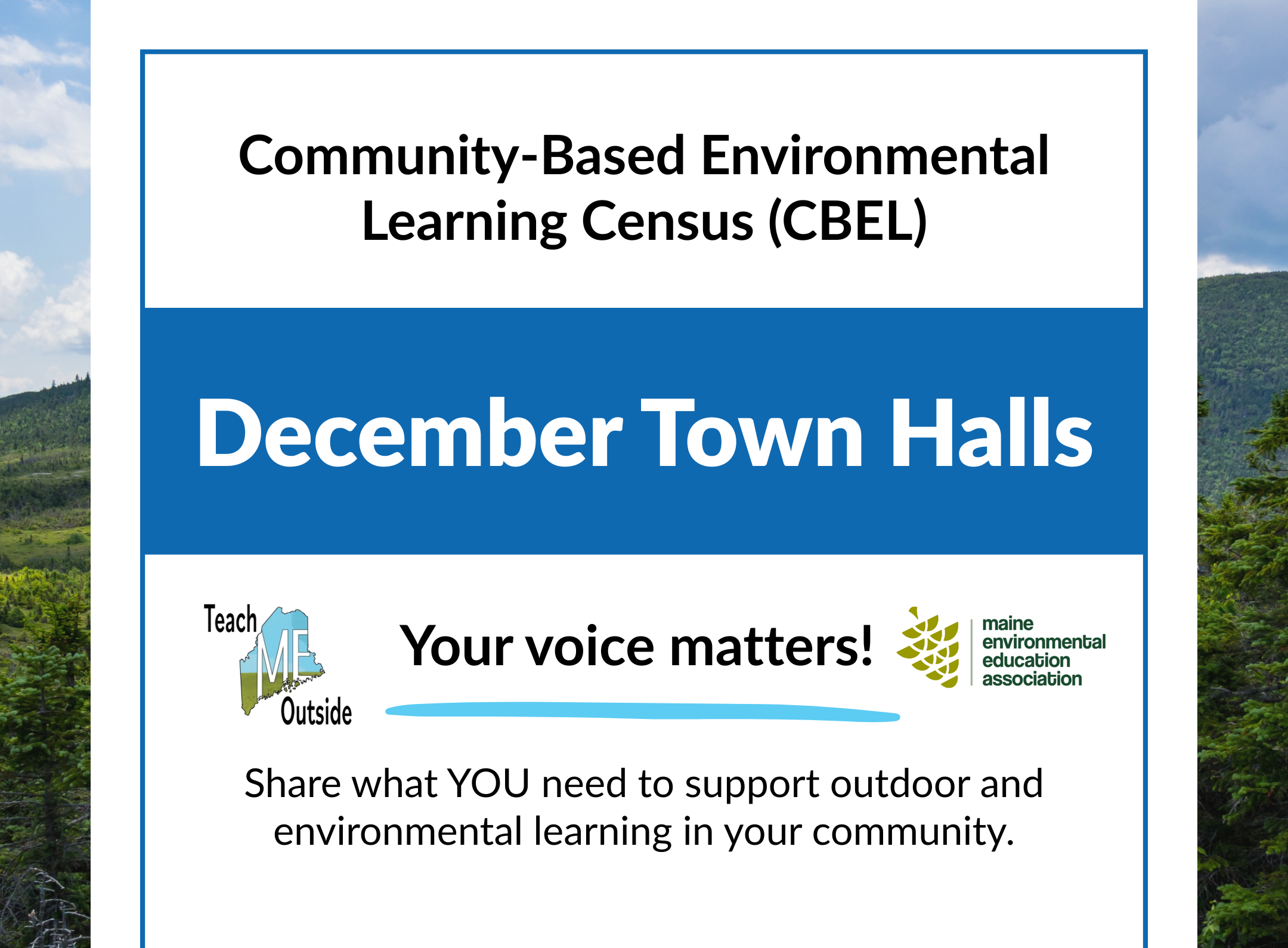 Educator Virtual Town Hall: Community-Based Environmental Learning in Maine