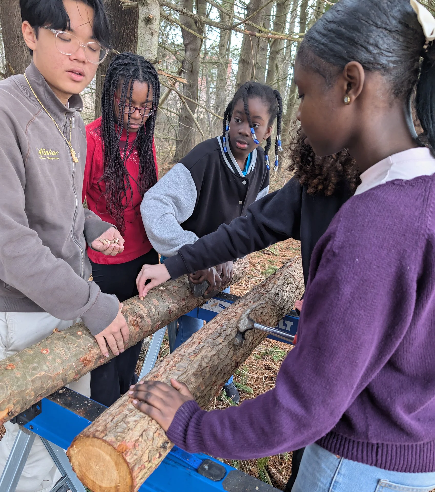 Austin Mehlhorn, Westbrook Middle School — Students from the Garden Club, Robotics Club, Functional Life Skills, STEAM classes, and multi-lingual classes built logs to grow mushrooms that were eaten by students in the school cafeteria. So CAP-tivatin