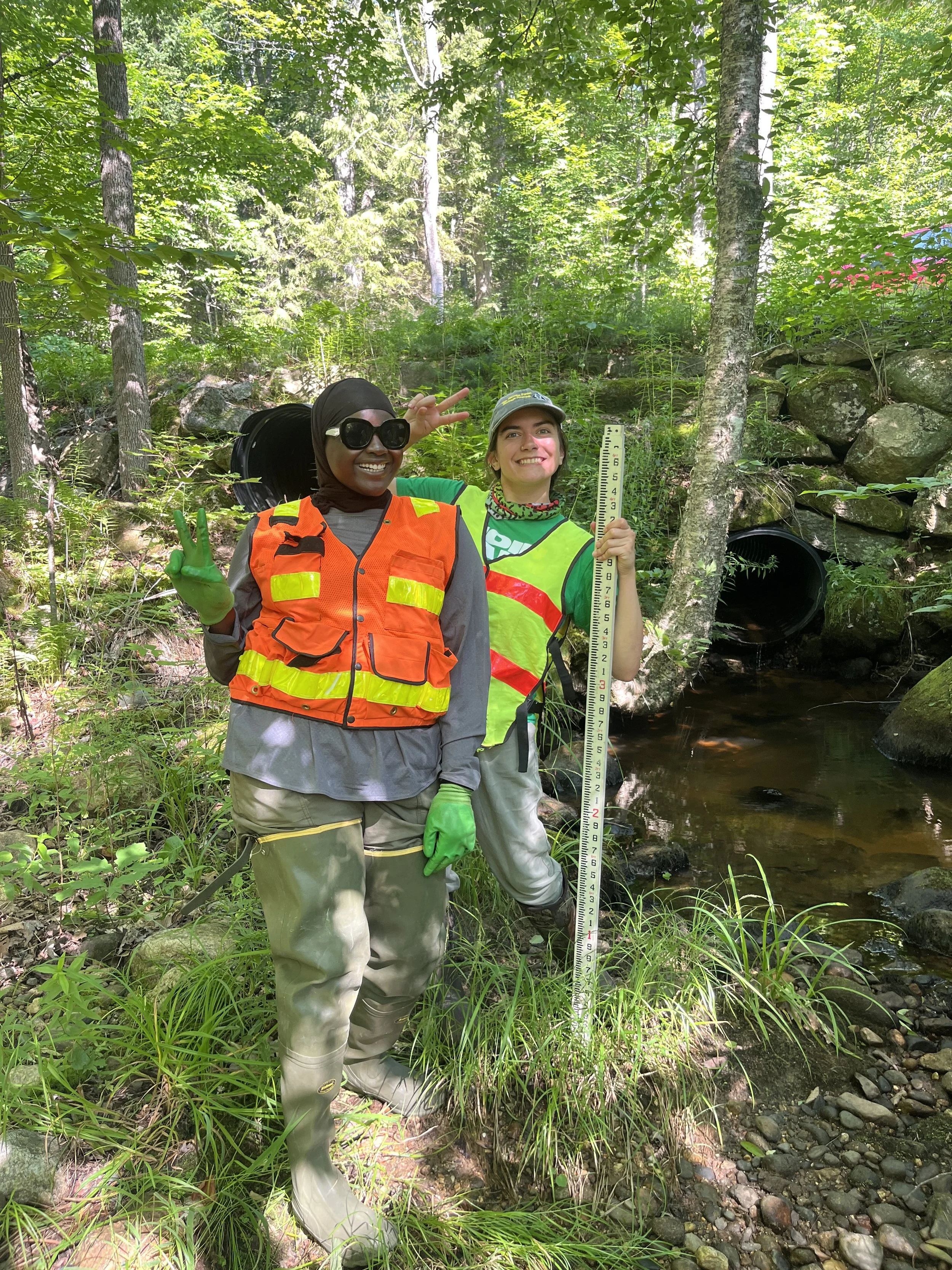 Sulwan Ahmed and Ray Mills during Fieldwork with The Nature Conservancy in Maine in Norway, ME