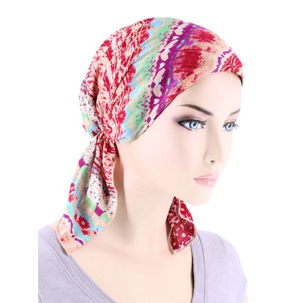 Bandana Scarf by Chemo Essentials - Red Tribal Stripe.jpeg