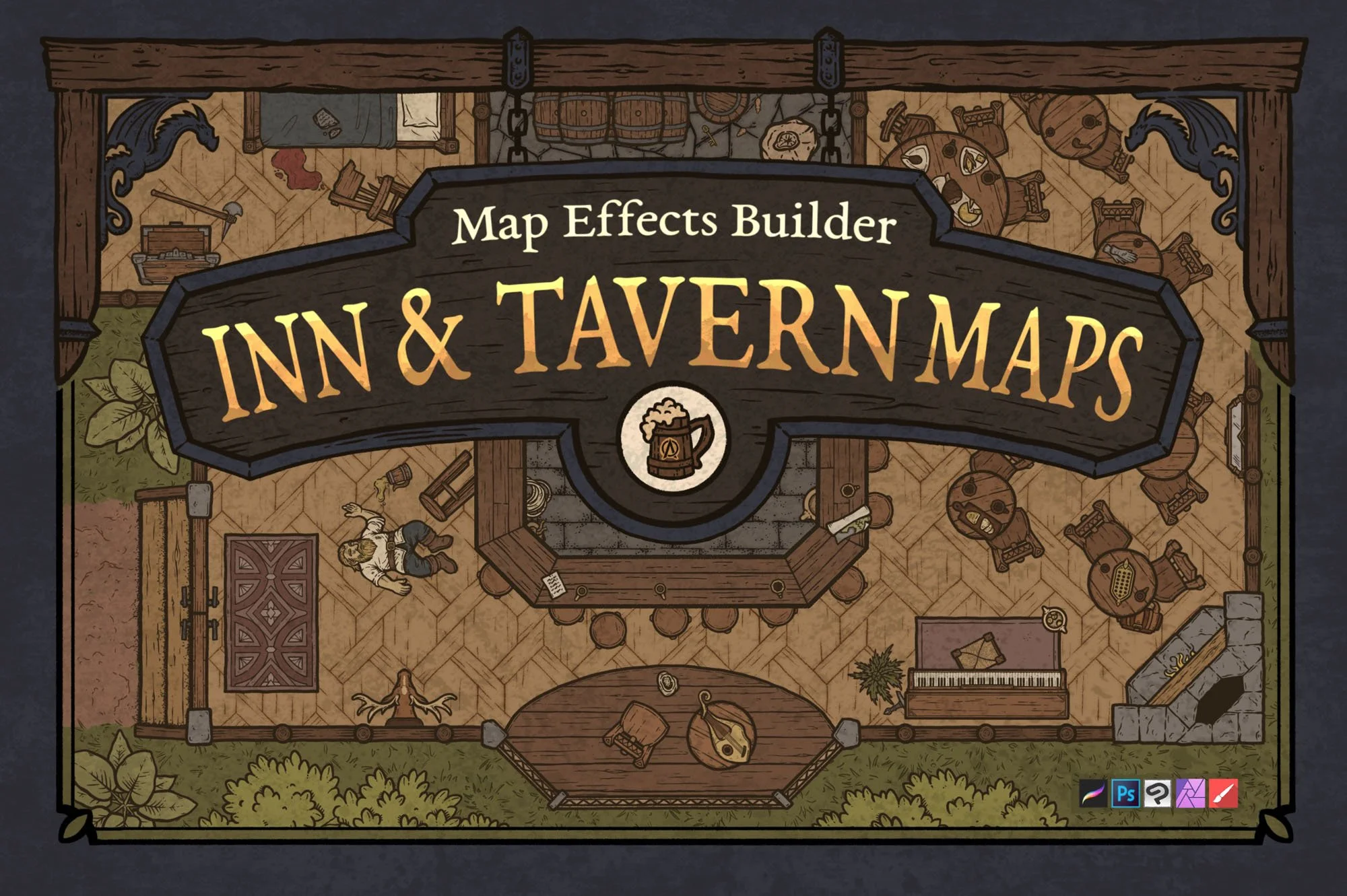 Inns & Taverns Map Builder for Your RPG Interior Maps — Map Effects