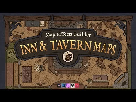 How to Create Fantasy Tavern & Inn Maps in Procreate | RPG Interior Tutorial