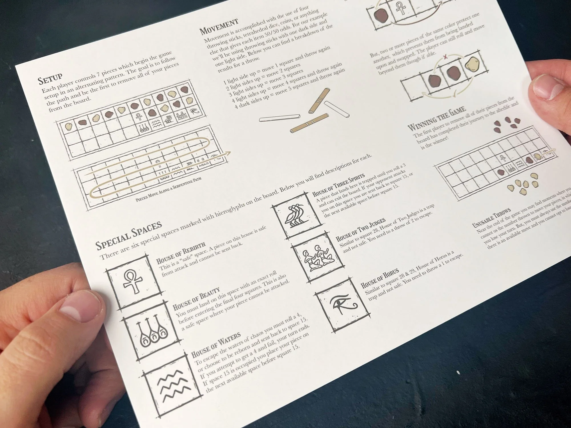 Senet Board.pdf Printable Senet Game — Experience Ancient Egypt with DIY Set — Map Effects