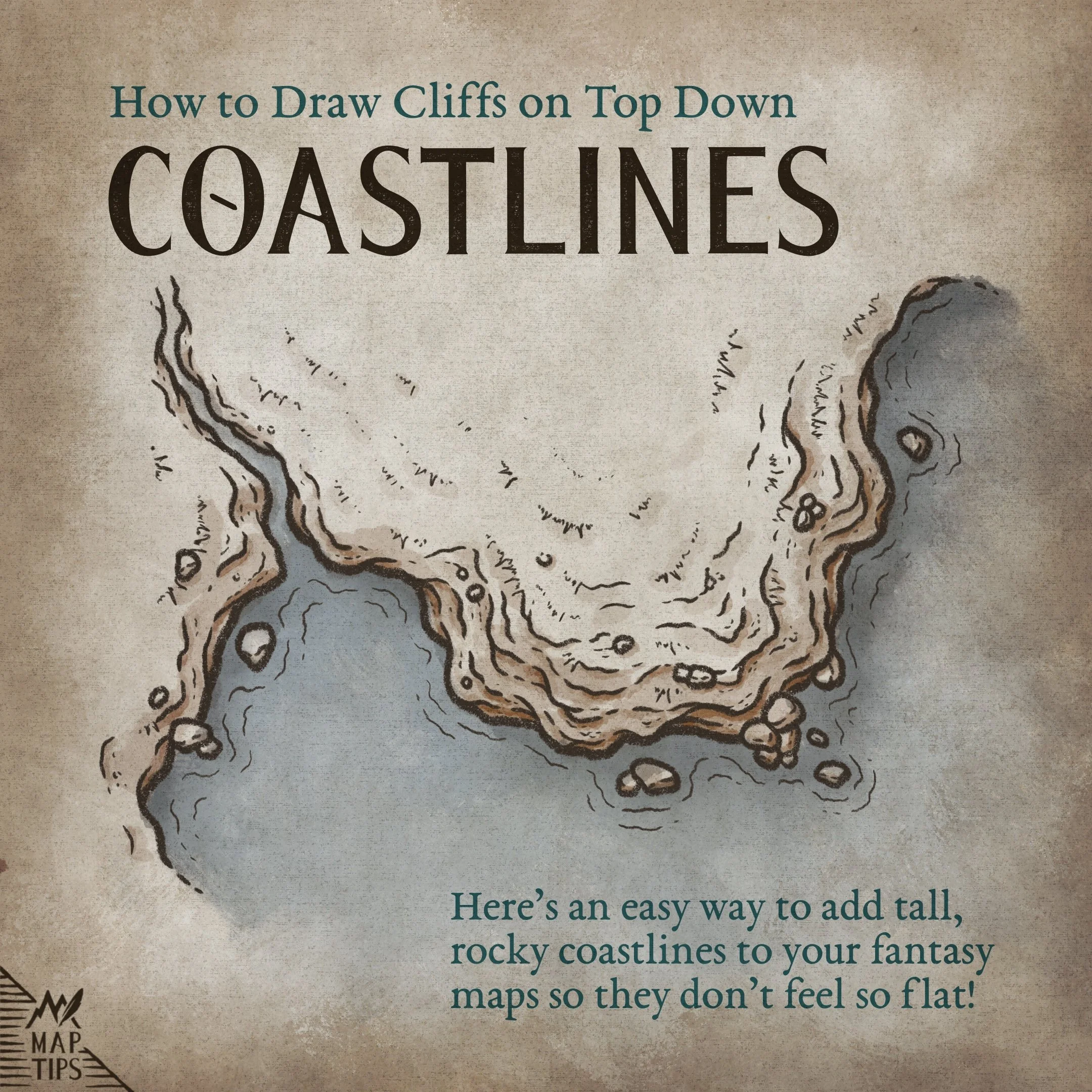 Drawing Cliffs on Coastlines in Top Down Perspective
