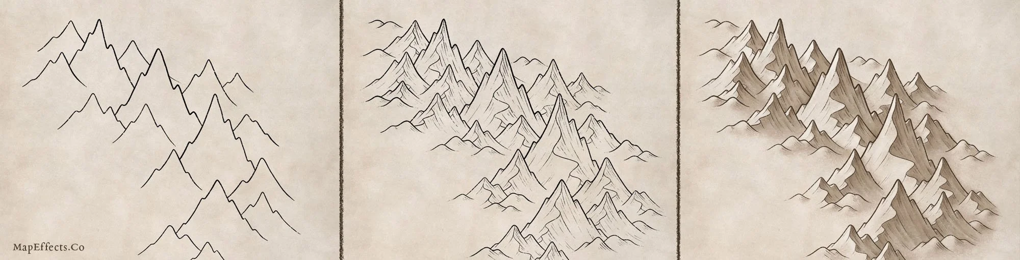 How to Draw Mountains on Your Fantasy Map — Map Effects