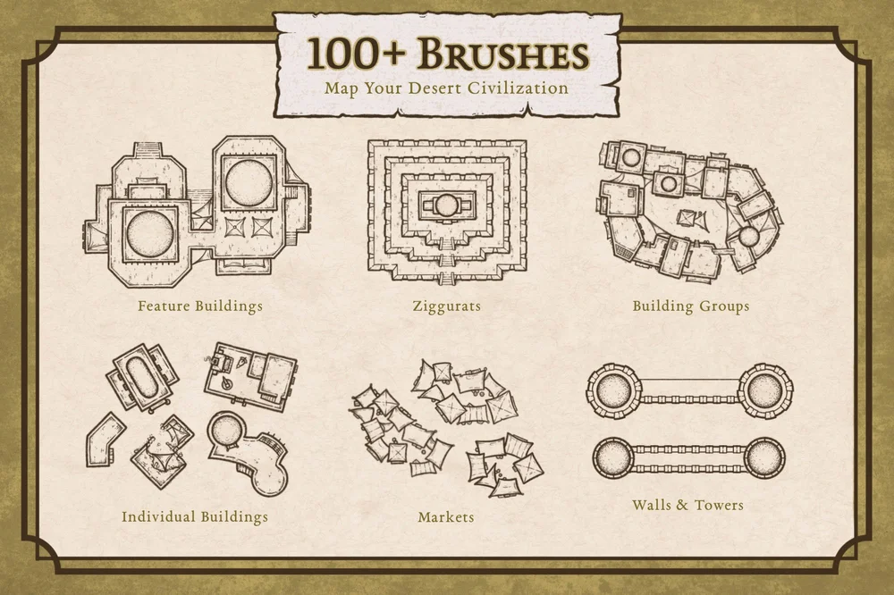 Desert Buildings for Fantasy City Map Builder — Map Effects