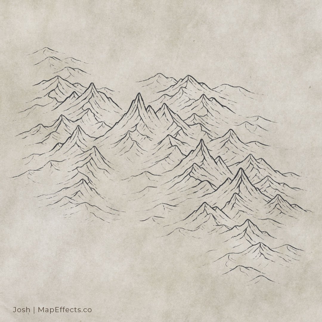 How to Draw Ridge-Line Mountains on Your Fantasy Maps — Map Effects
