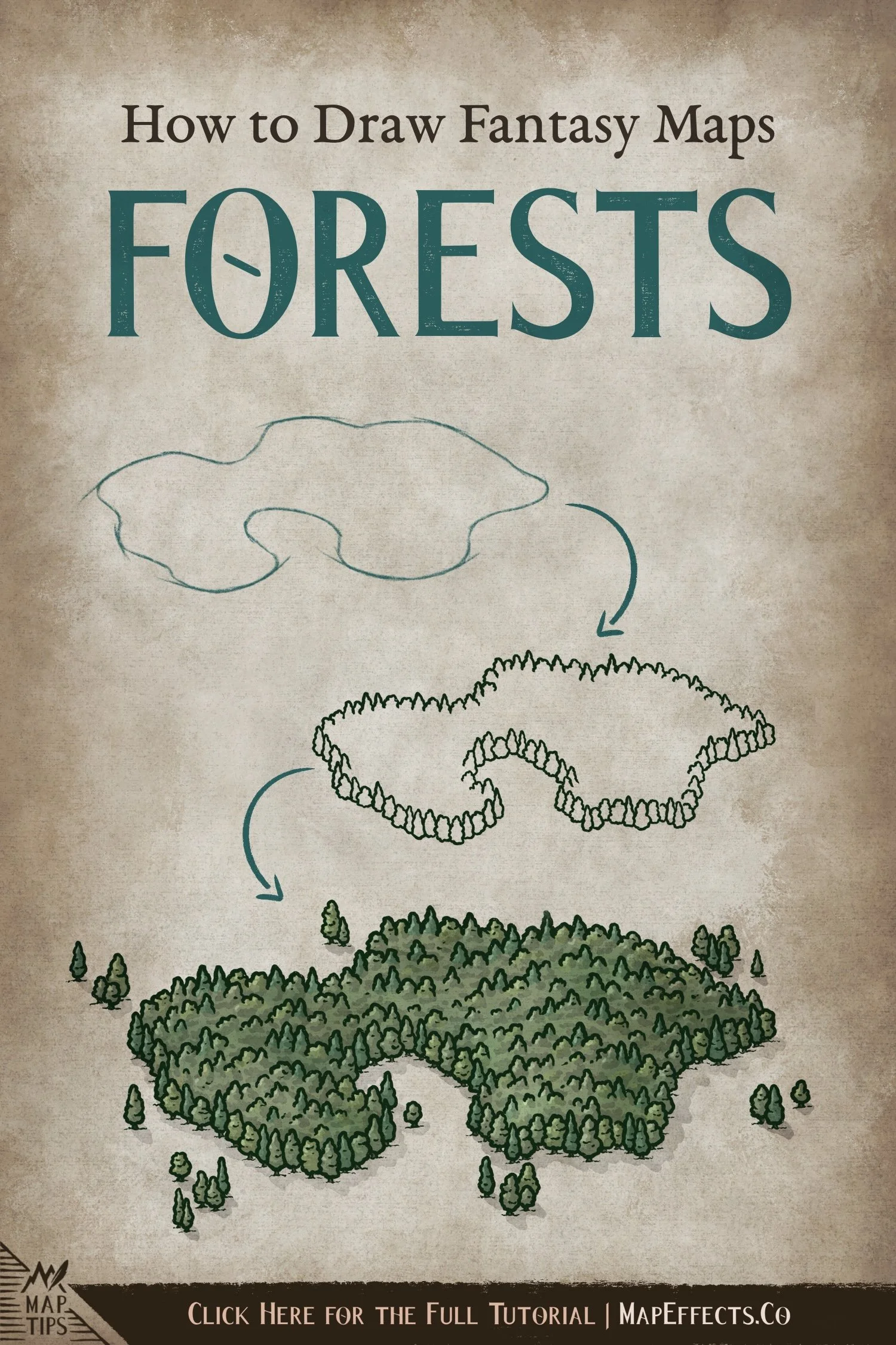 How to Draw Fantasy Maps - Forests - Pin Teaser