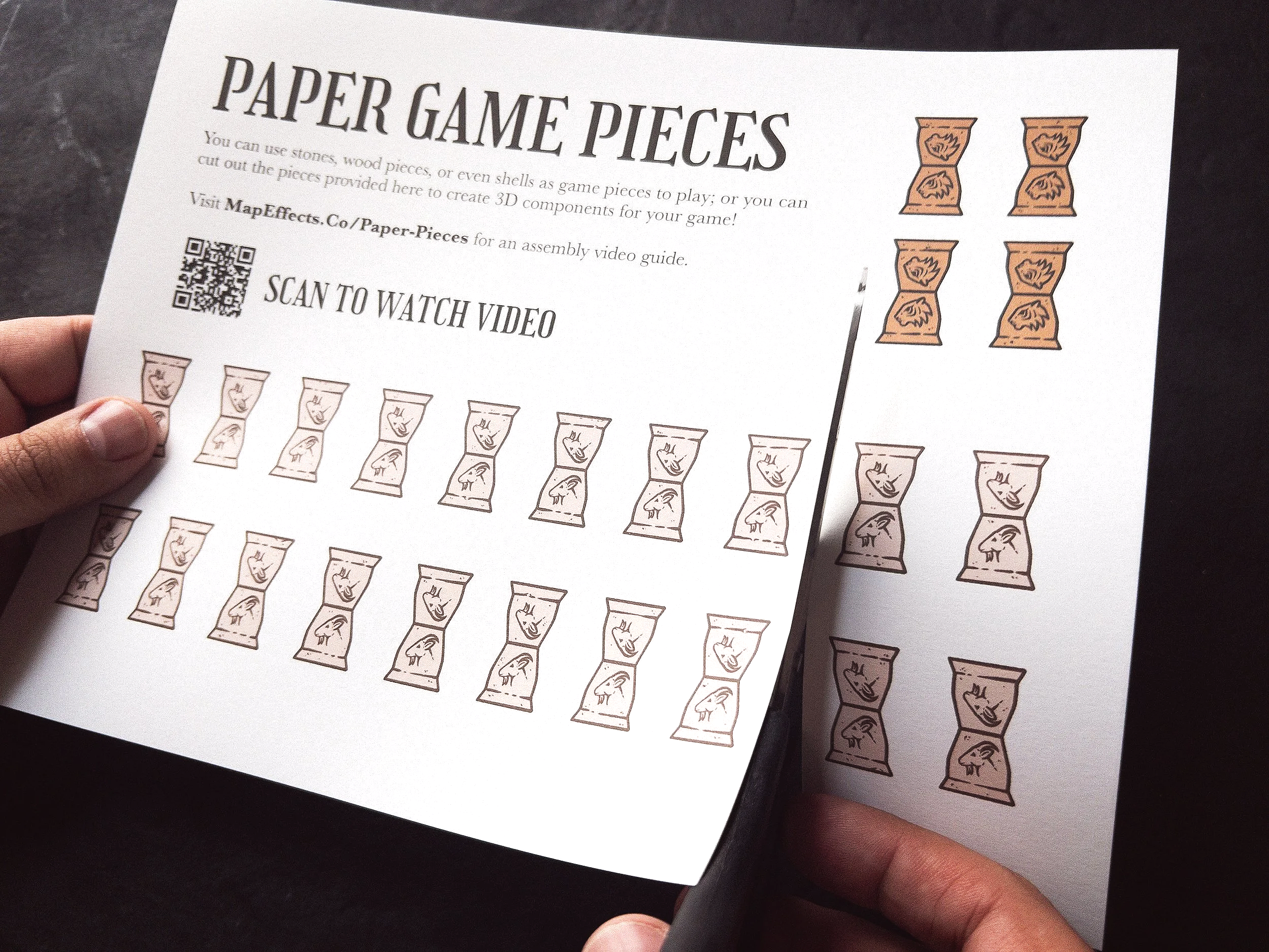 Bagh Chal - Paper Game Pieces