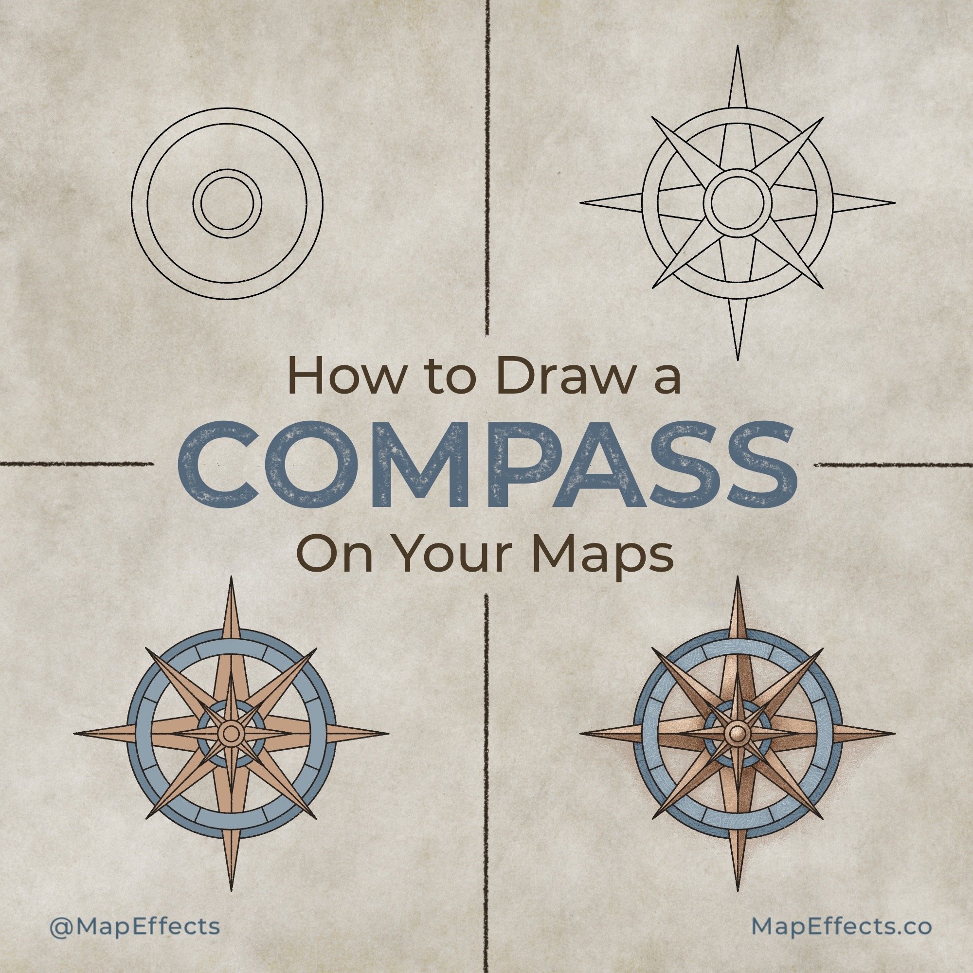How to Draw a Compass On Your Fantasy Maps — Map Effects