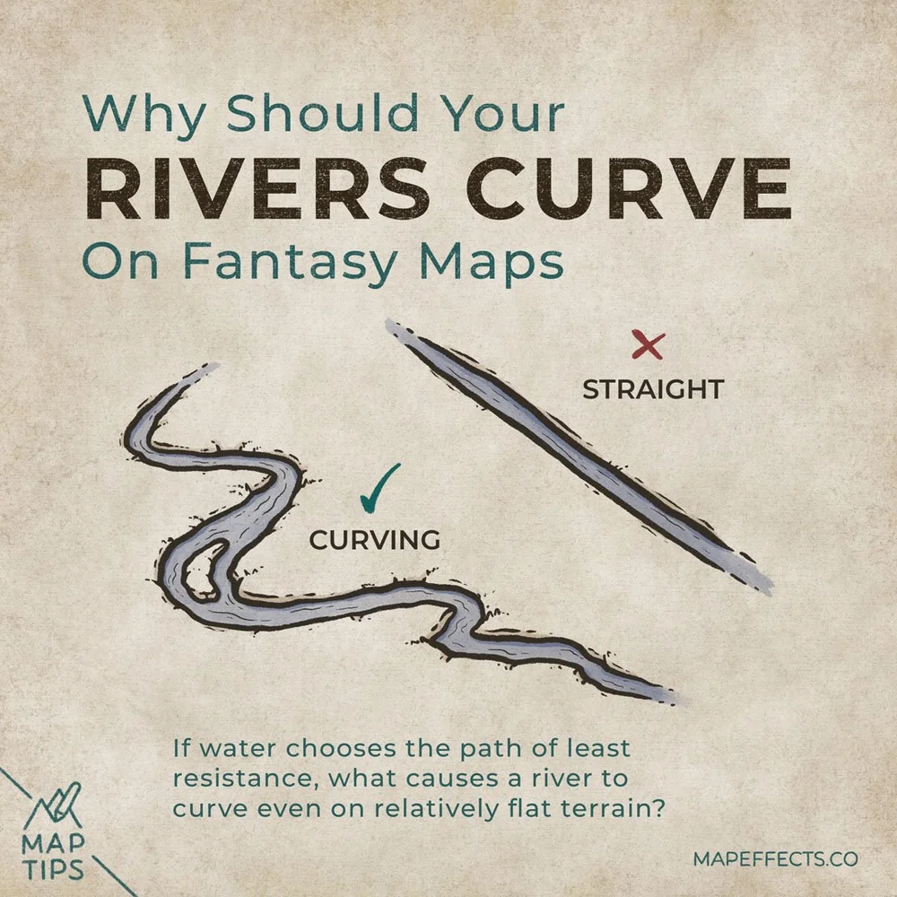 Meandering Rivers Why Rivers Curve in Flat Terrain? — Map Effects