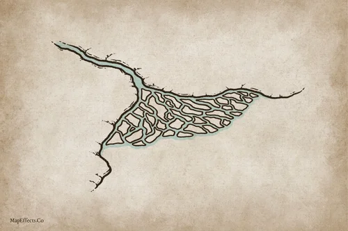 How to Draw River Deltas on Fantasy Maps — Map Effects