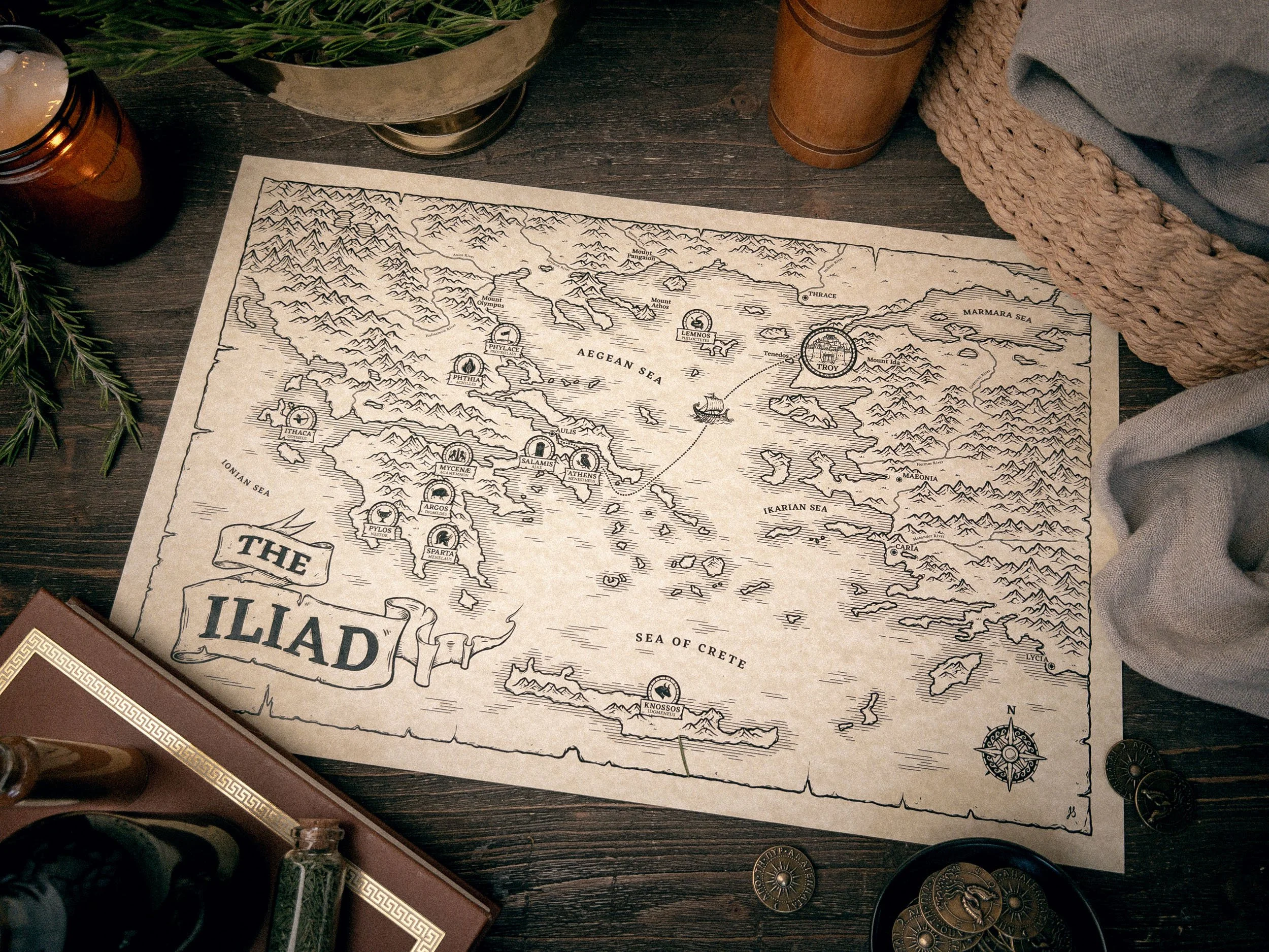 Hall of Maps | Hand-Drawn Historical and Mythic Map Prints — Map Effects