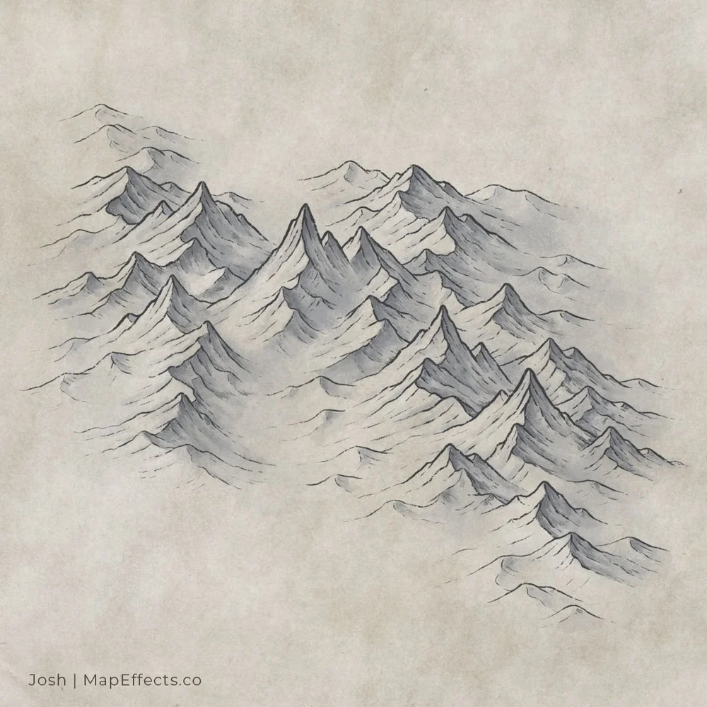 How to Draw Ridge-Line Mountains on Your Fantasy Maps — Map Effects