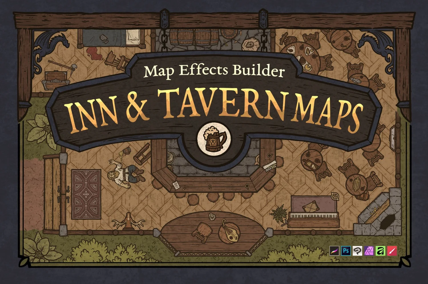 Inns & Taverns Map Builder for Your RPG Interior Maps — Map Effects