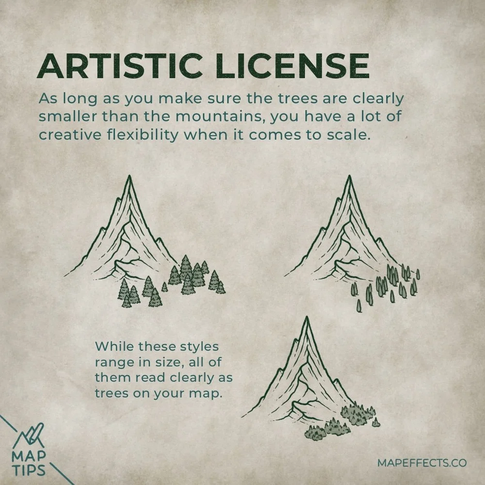 What Scale to Draw Trees & Forests on Fantasy Maps? — Map Effects