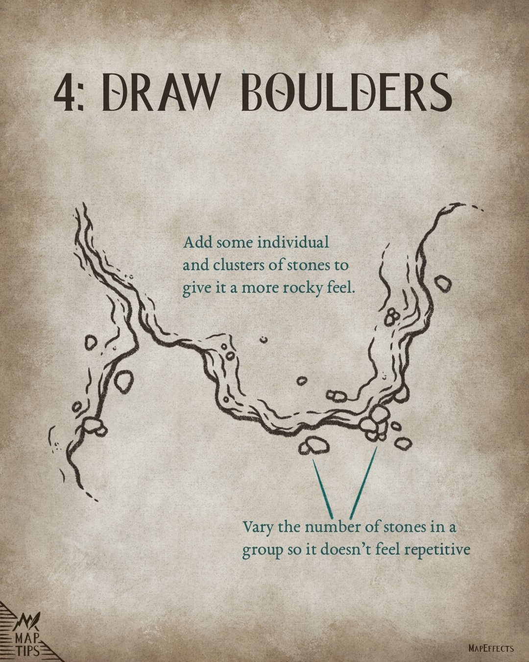 4: Draw Rocks and Boulders