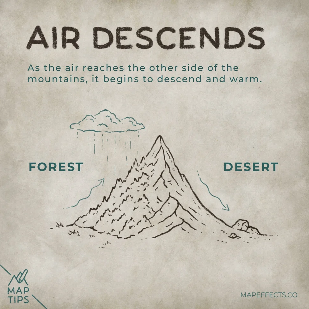 Placing Rain Shadow Deserts on Your Fantasy Map — Map Effects