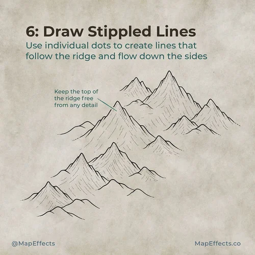 How to Draw Stippled Mountains On Your Fantasy Maps — Map Effects